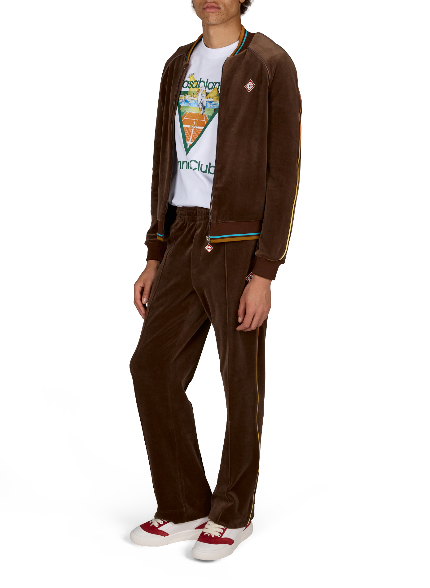 Veste de survêtement velours en coton mélangé CASABLANCA PARIS Marron