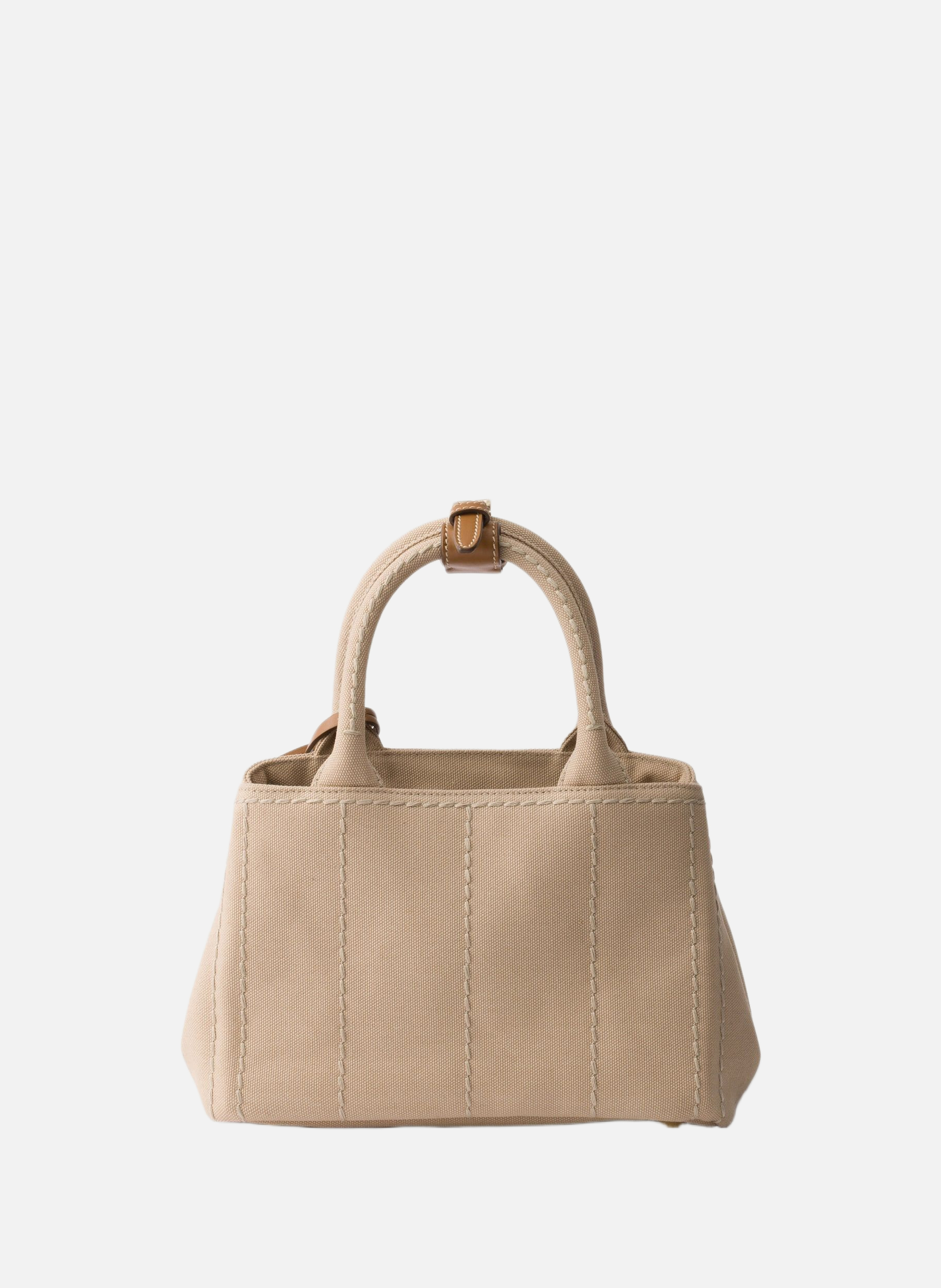 Mini sac prada jardinière en toile de coton PRADA Beige