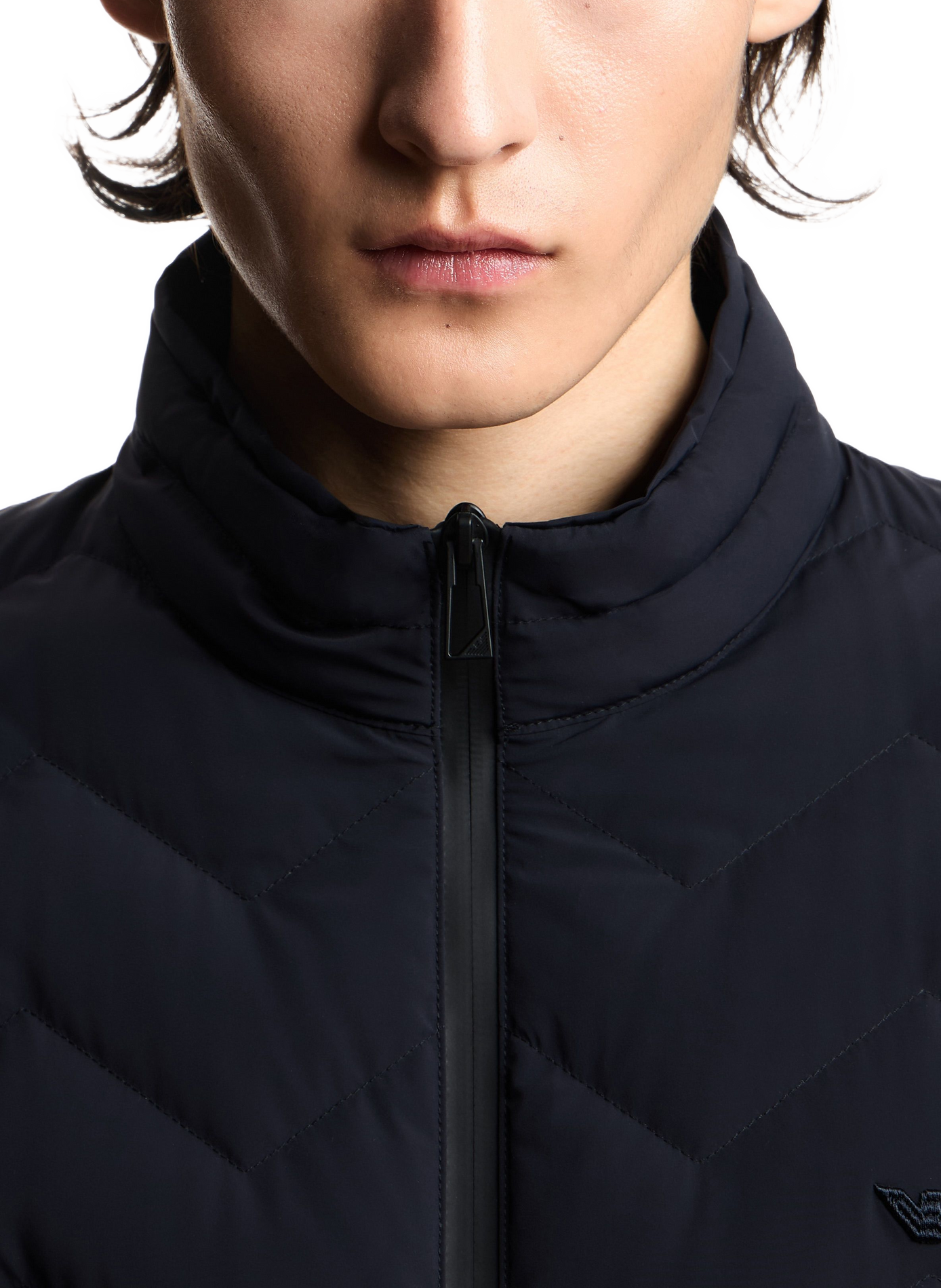High collar down jacket EMPORIO ARMANI Blue