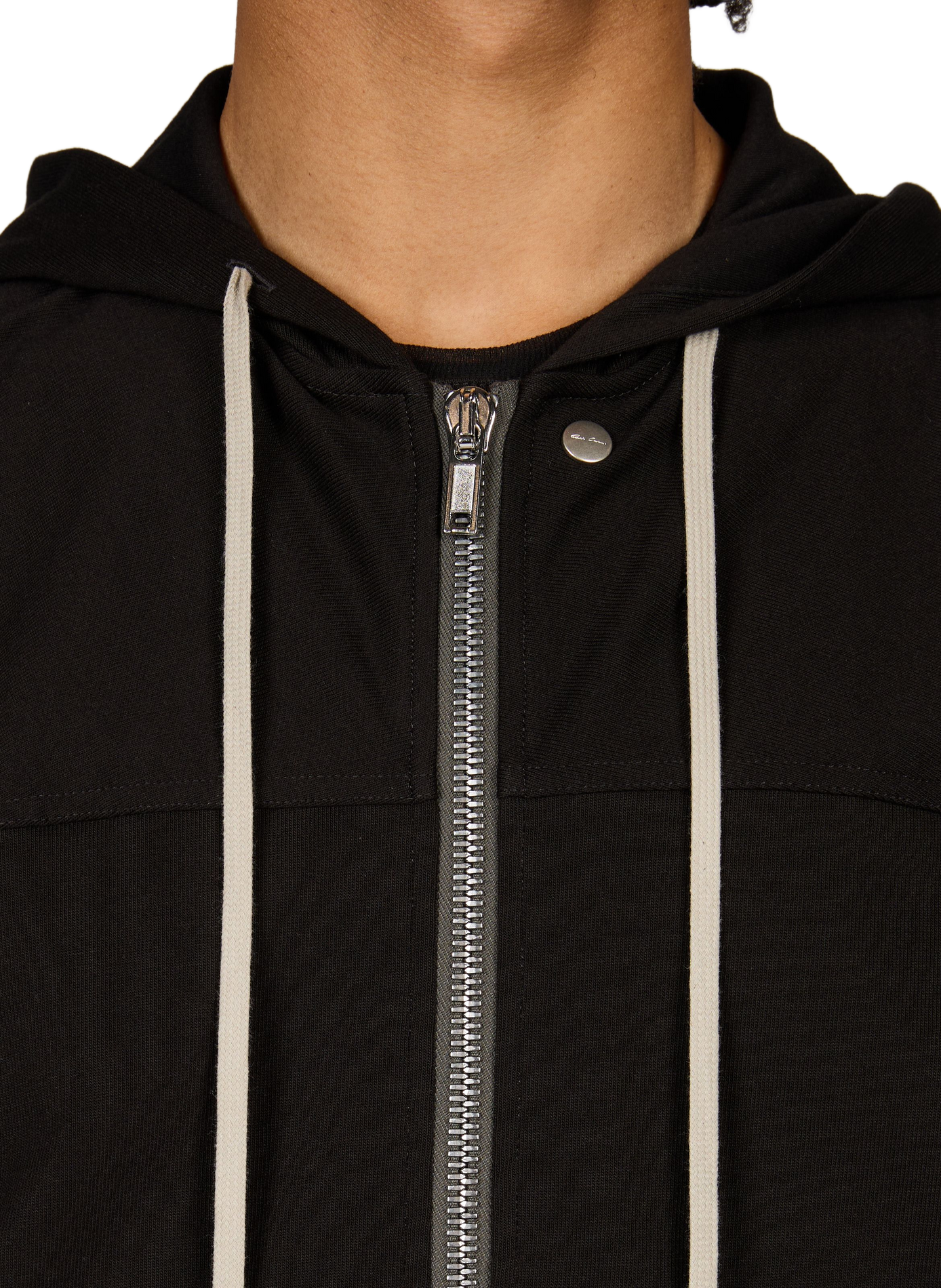 Sweat col rond en coton RICK OWENS Noir
