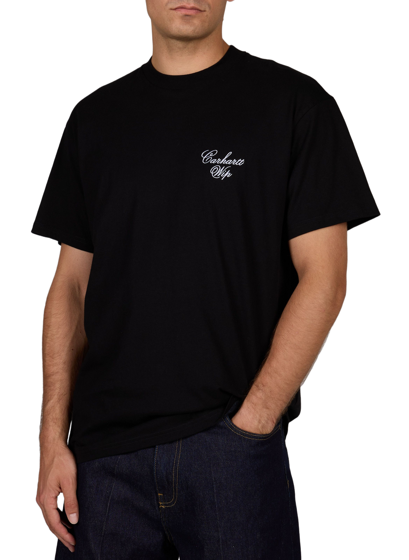 Tee-shirt droit uni à broderie CARHARTT WIP Noir