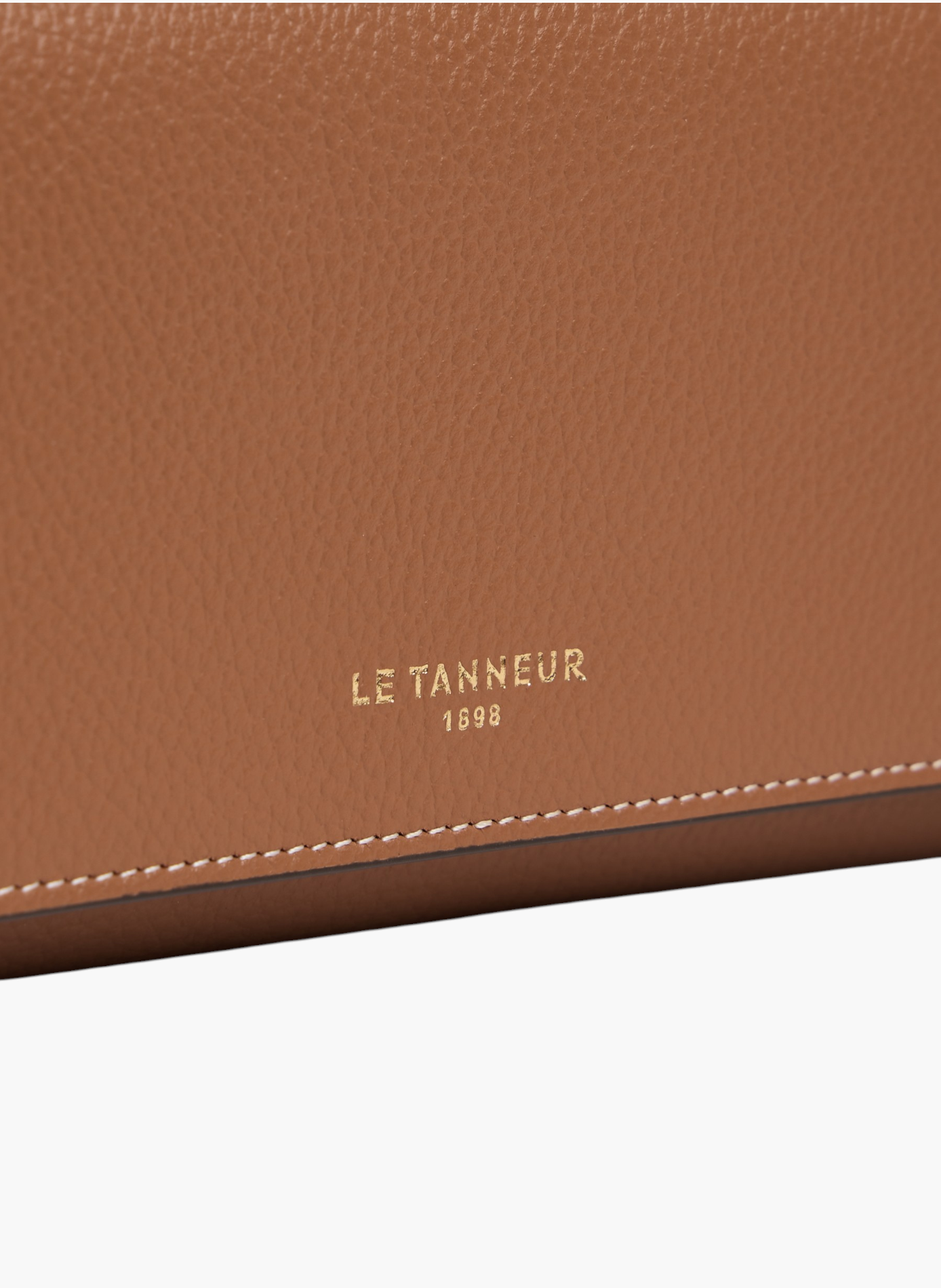 Grand portefeuille à rabat louison en cuir grainé LE TANNEUR Marron