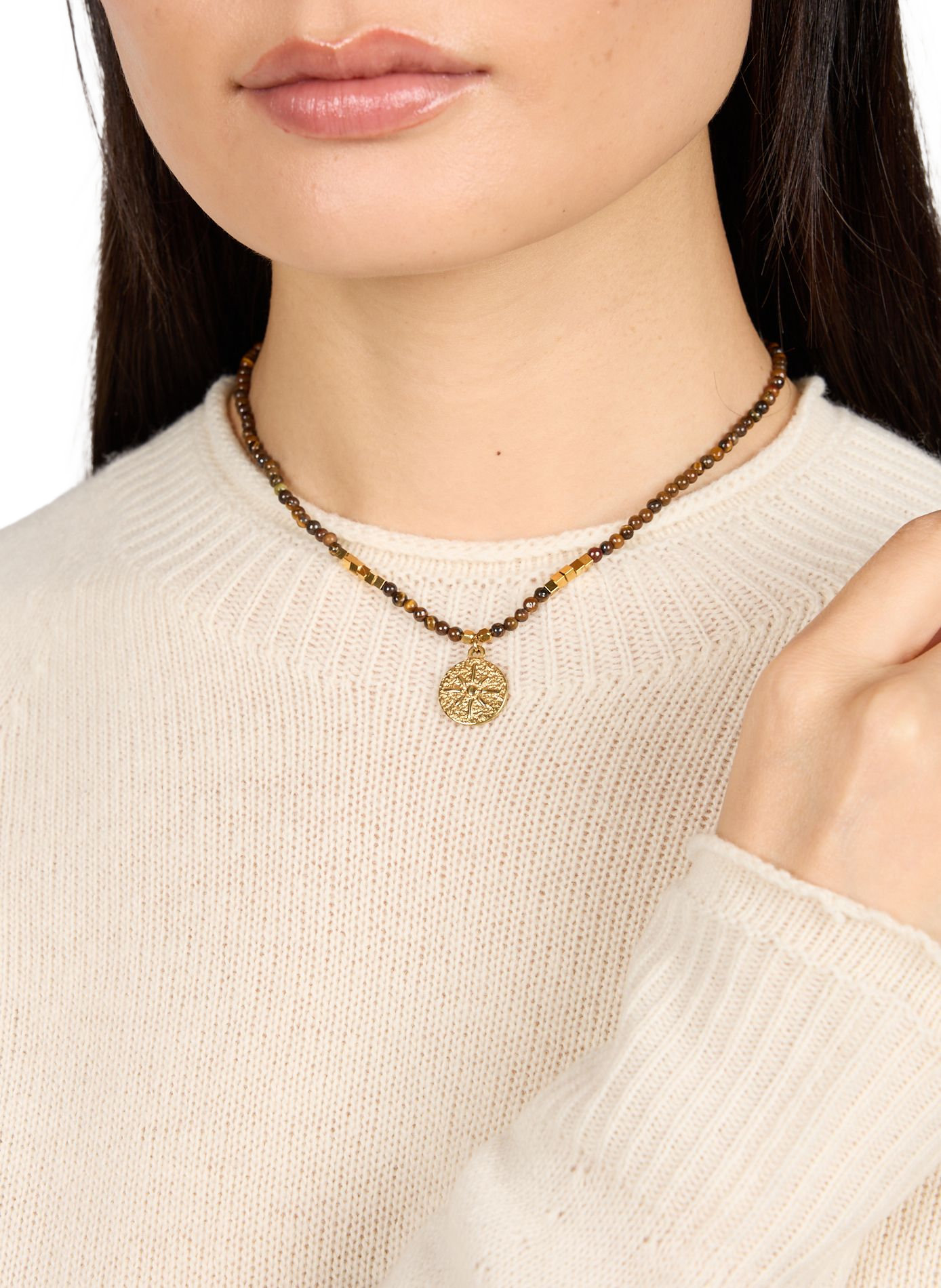 Gemstone necklace AU PRINTEMPS PARIS Brown