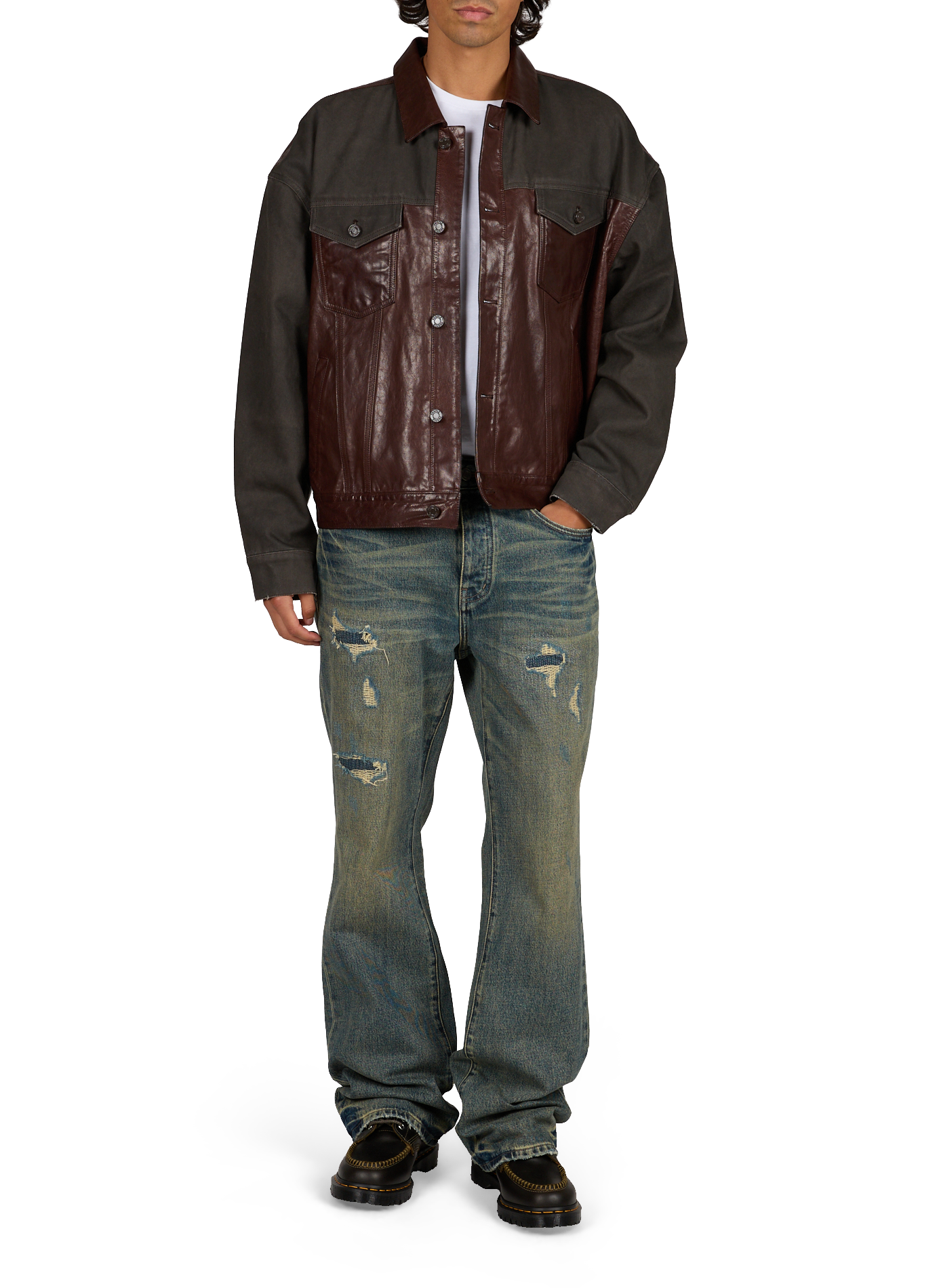 Bootcut-Jeans aus Baumwolle PURPLE BRAND Blau