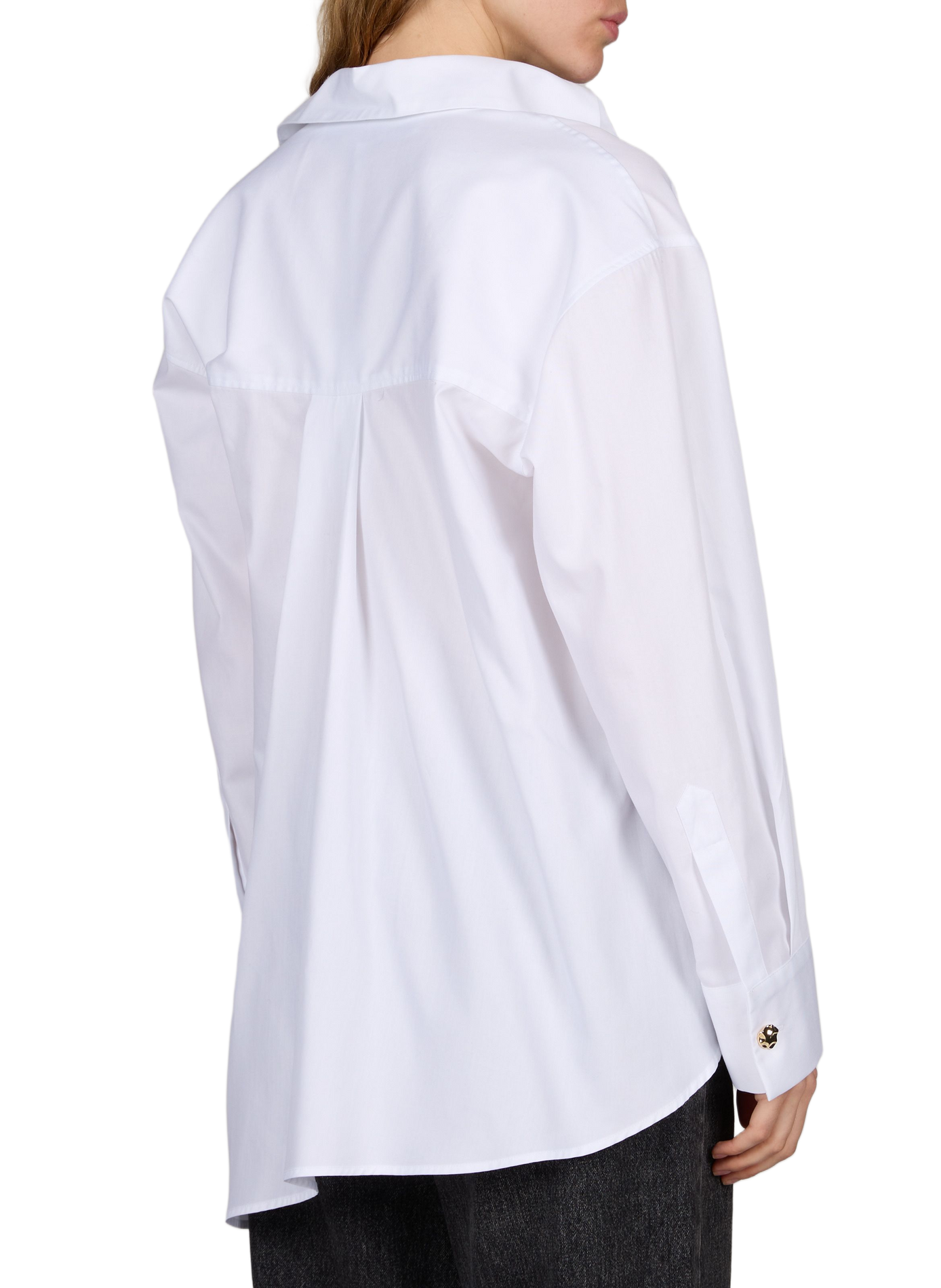 Solid straight cotton shirt MARGAUX LONNBERG White