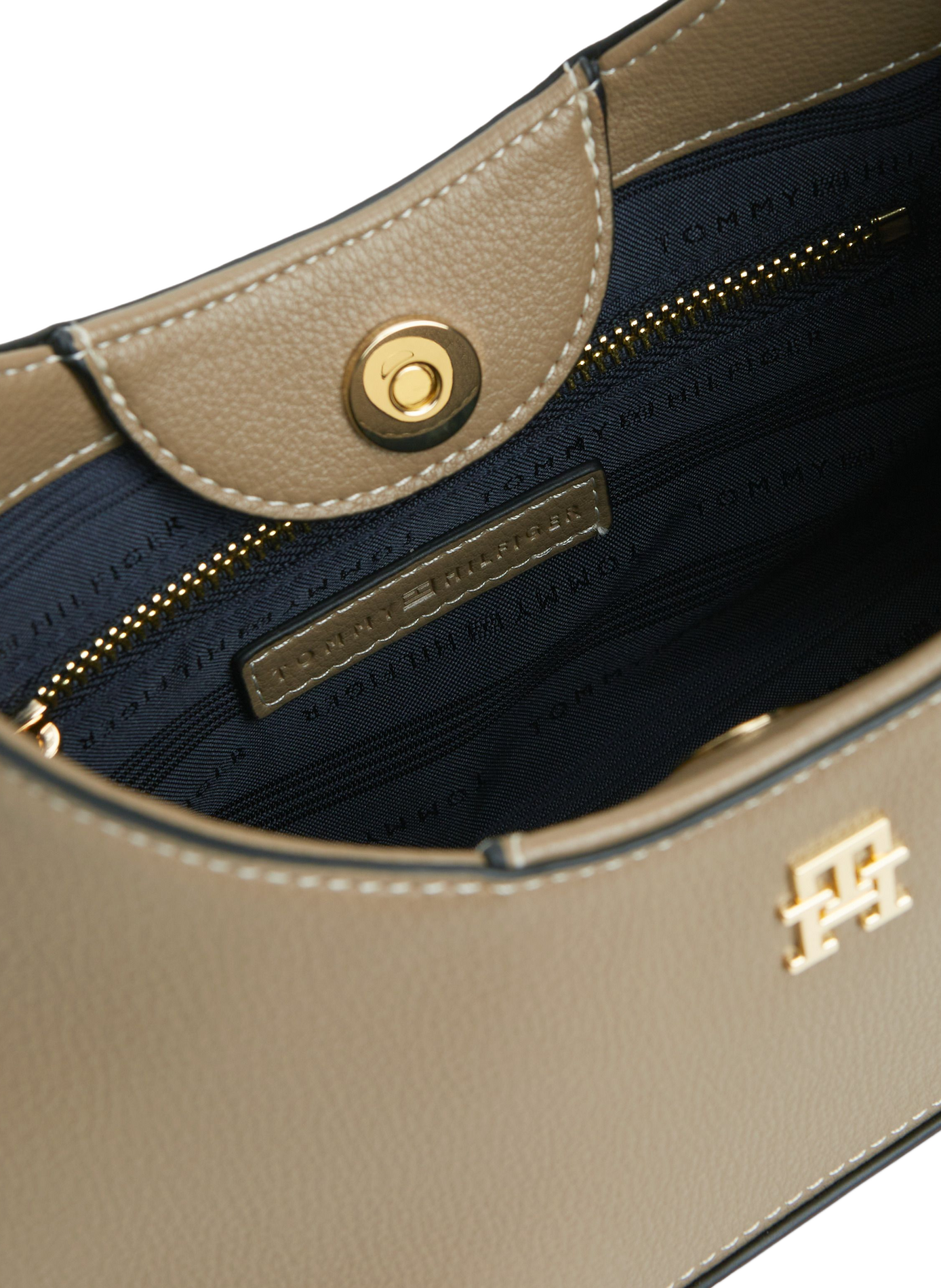 Plain zip-up shoulder bag | Beige TOMMY HILFIGER Women
