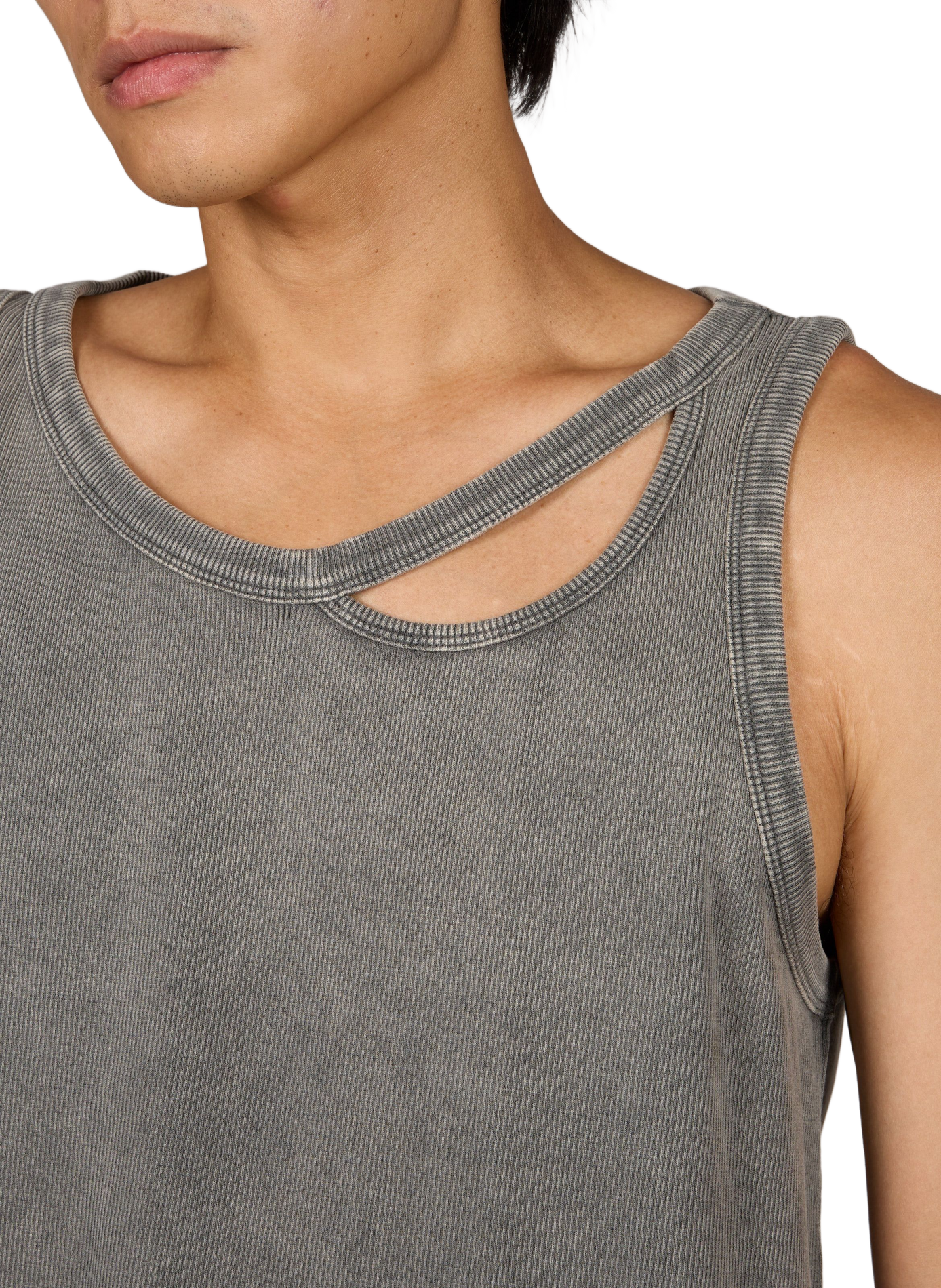 Straight tank top in blended cotton LOUIS GABRIEL NOUCHI Grey