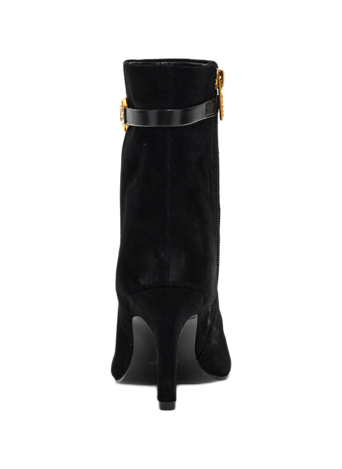 Zip-Up Suede Leather Ankle Boots GUESS Black