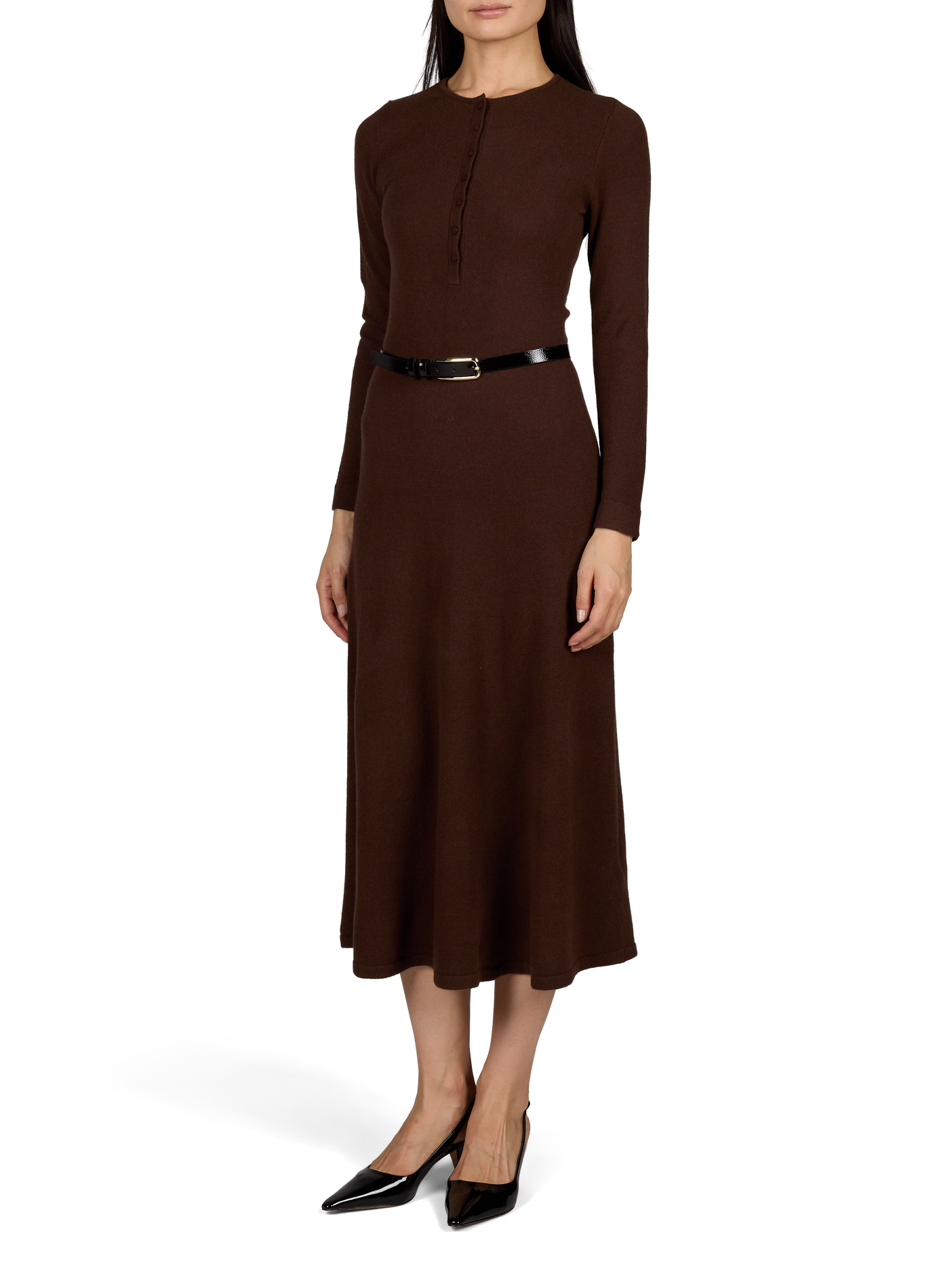 Robe longue en laine Anisha PETITE MENDIGOTE Marron