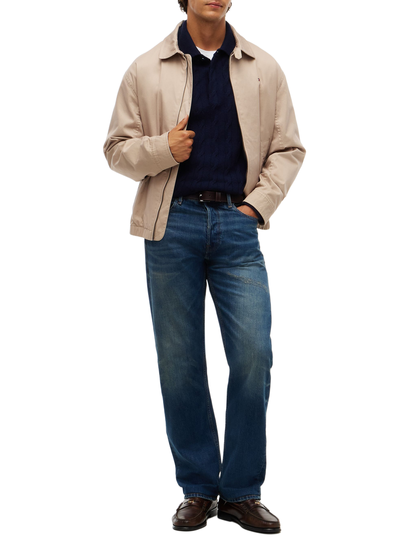 Einfarbige Straight-Fit-Jeans mit mittelhohem Bund TOMMY HILFIGER Blau