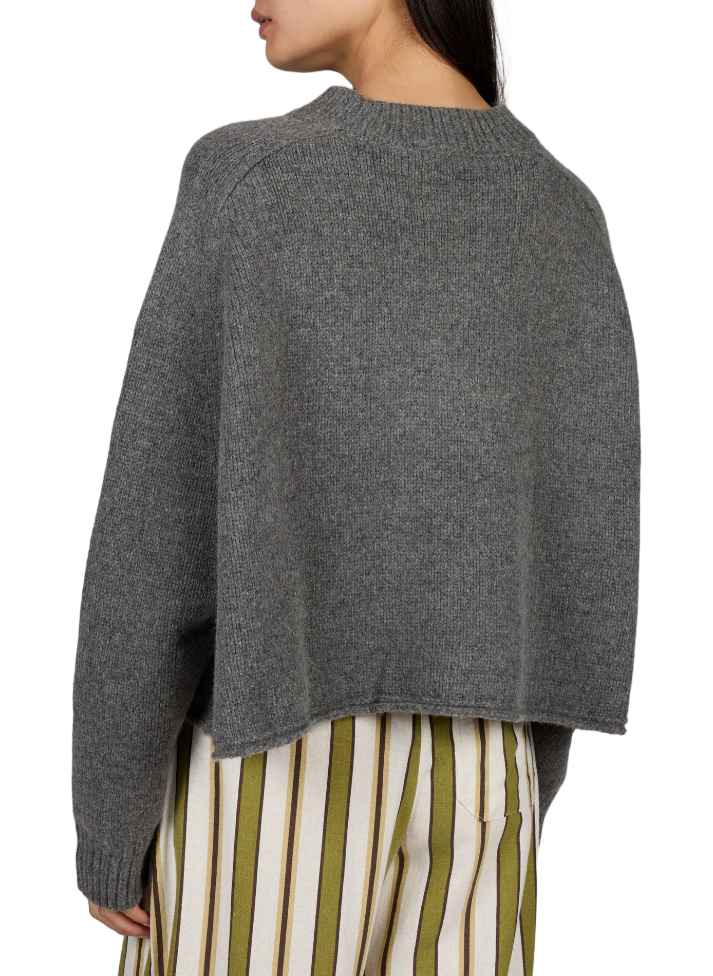 Maglione diritto Amecro K1584U con scollo tondo in misto lana BELLEROSE Grigio