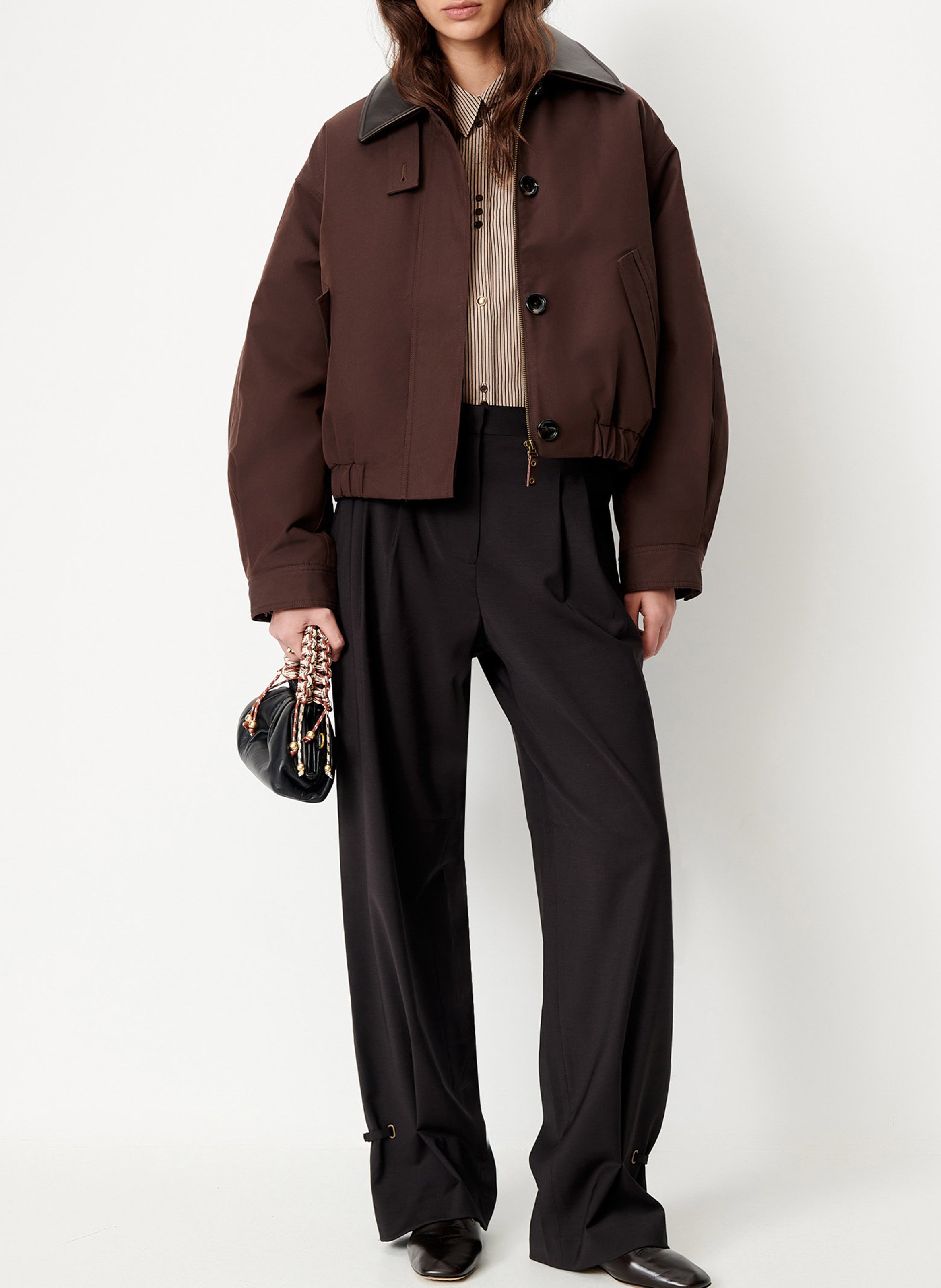 Blouson ample zippé uni maverick SESSUN Marron