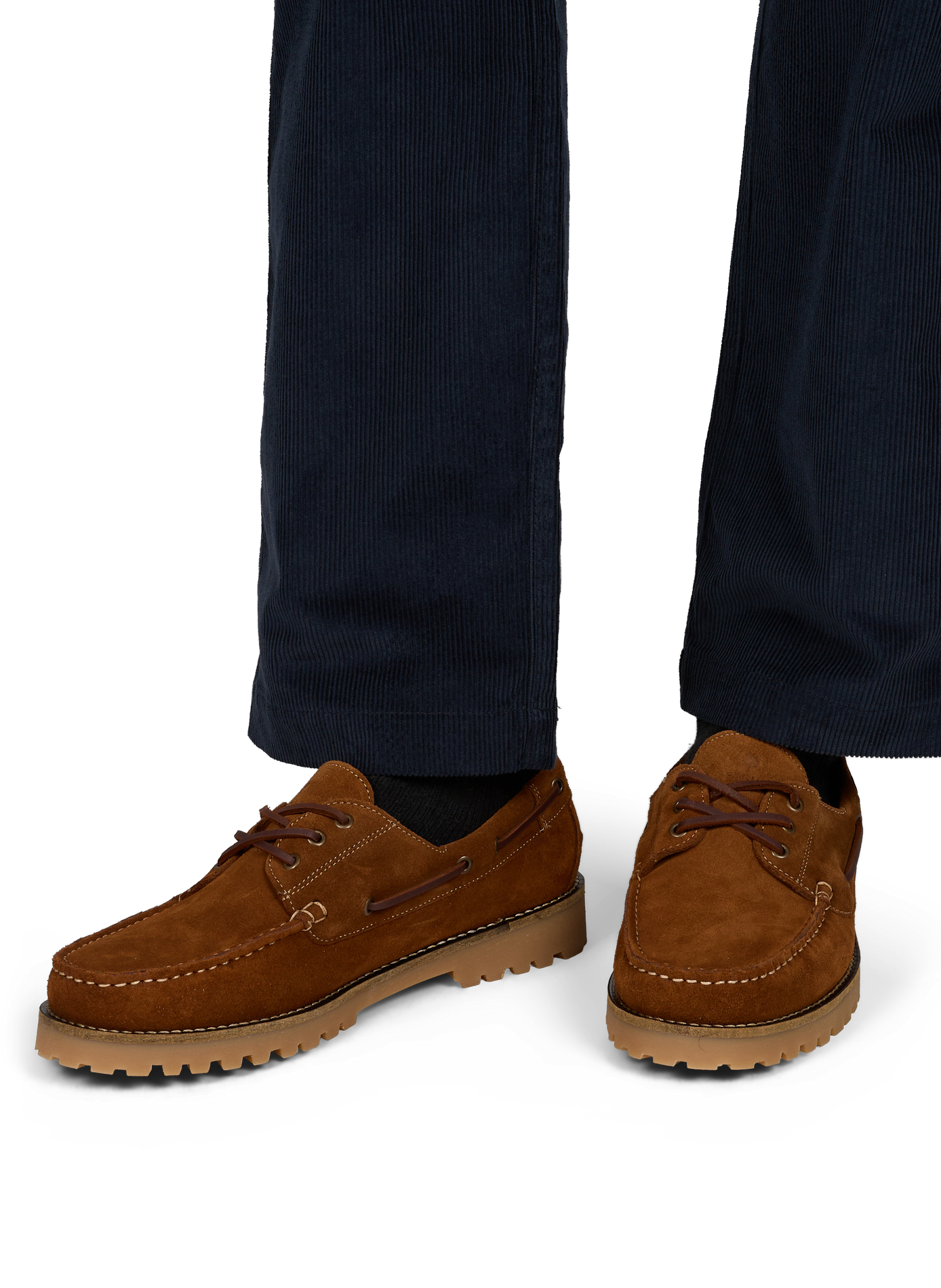 Larch lace-up boat shoes in suede leather FAGUO Brown