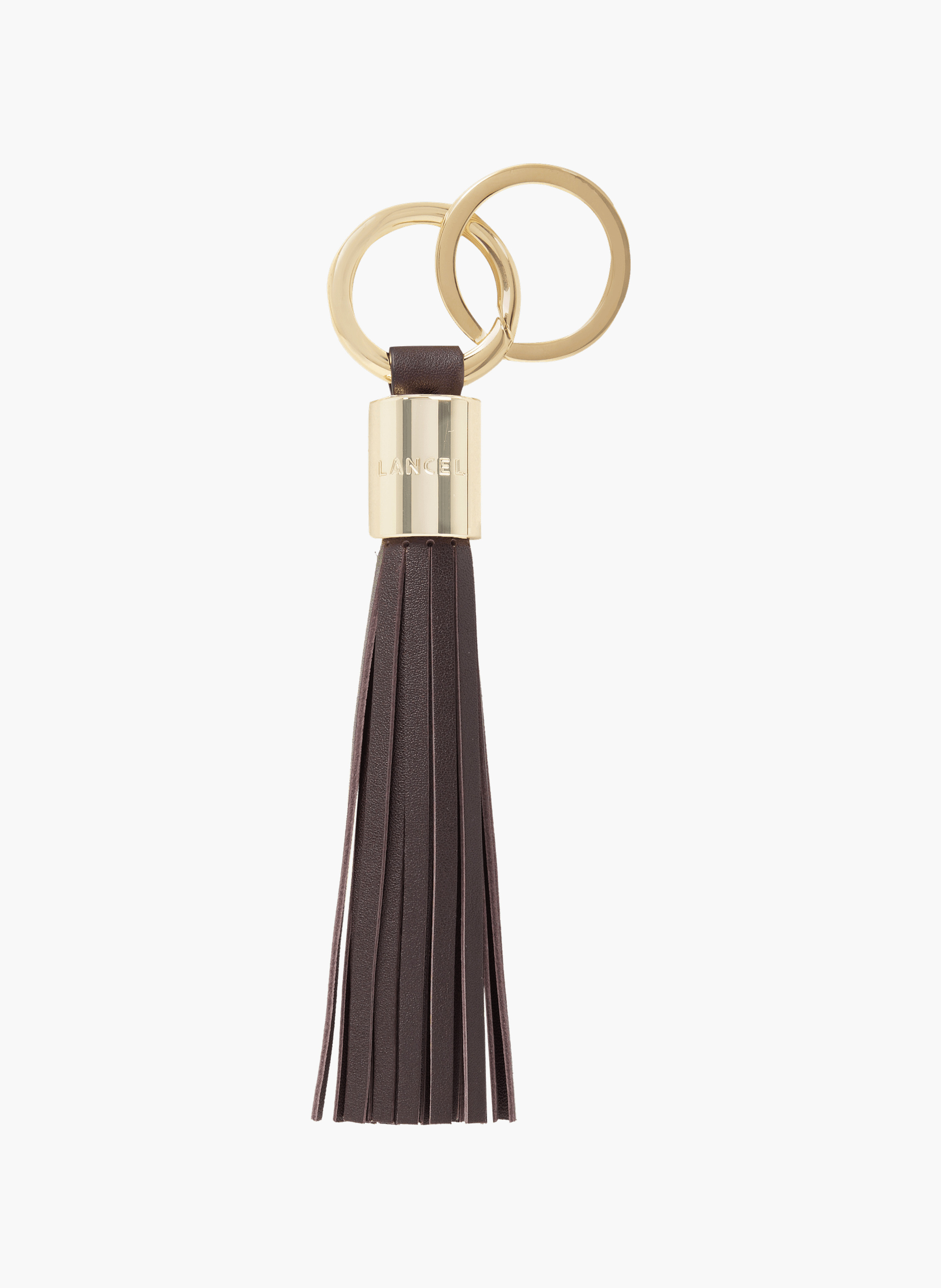Sleutelhanger met pompon "Premier Flirt" van Lancel in leer LANCEL Bruin