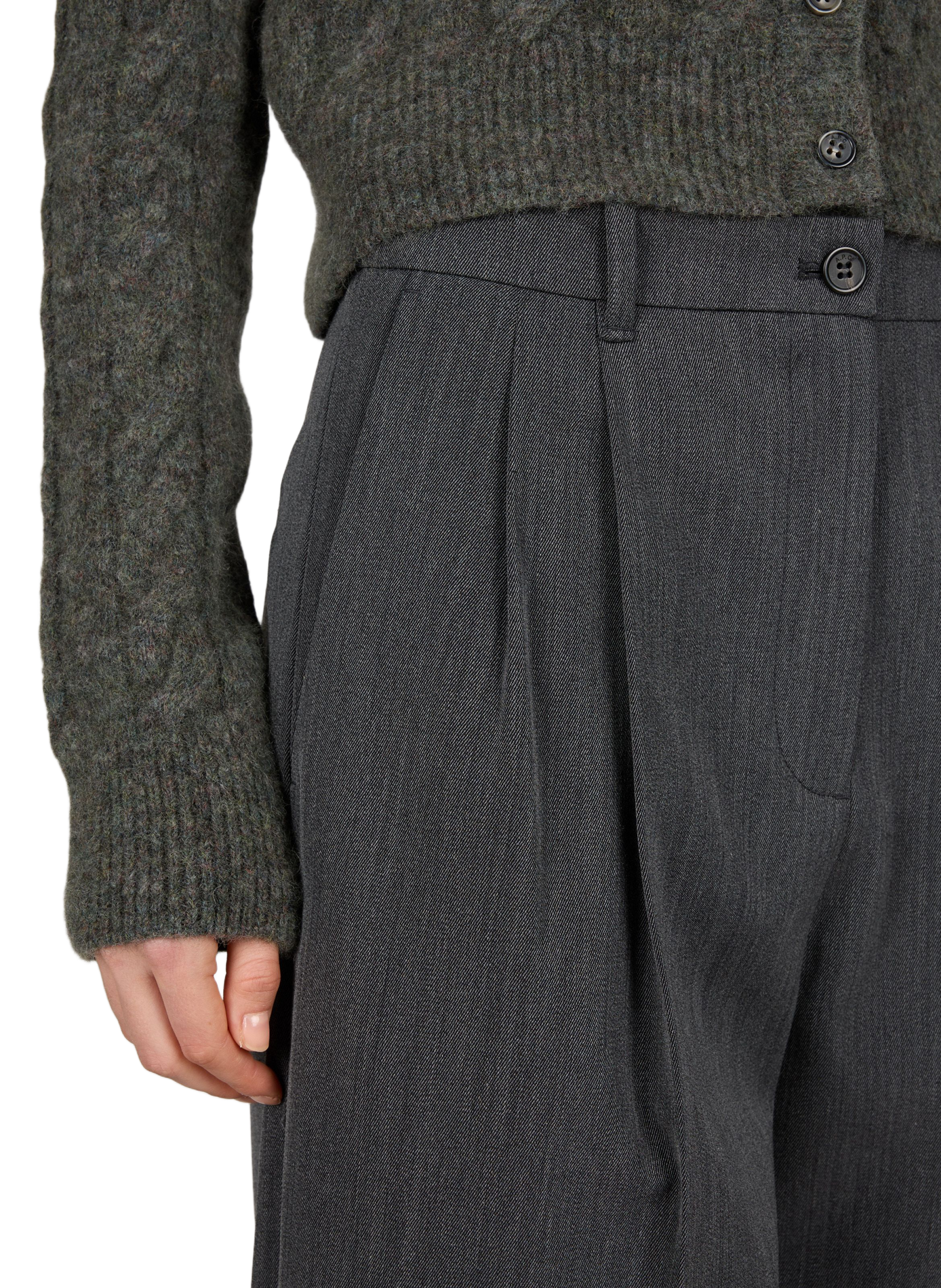 Wide-leg high-waisted tailored trousers A.P.C. Grey