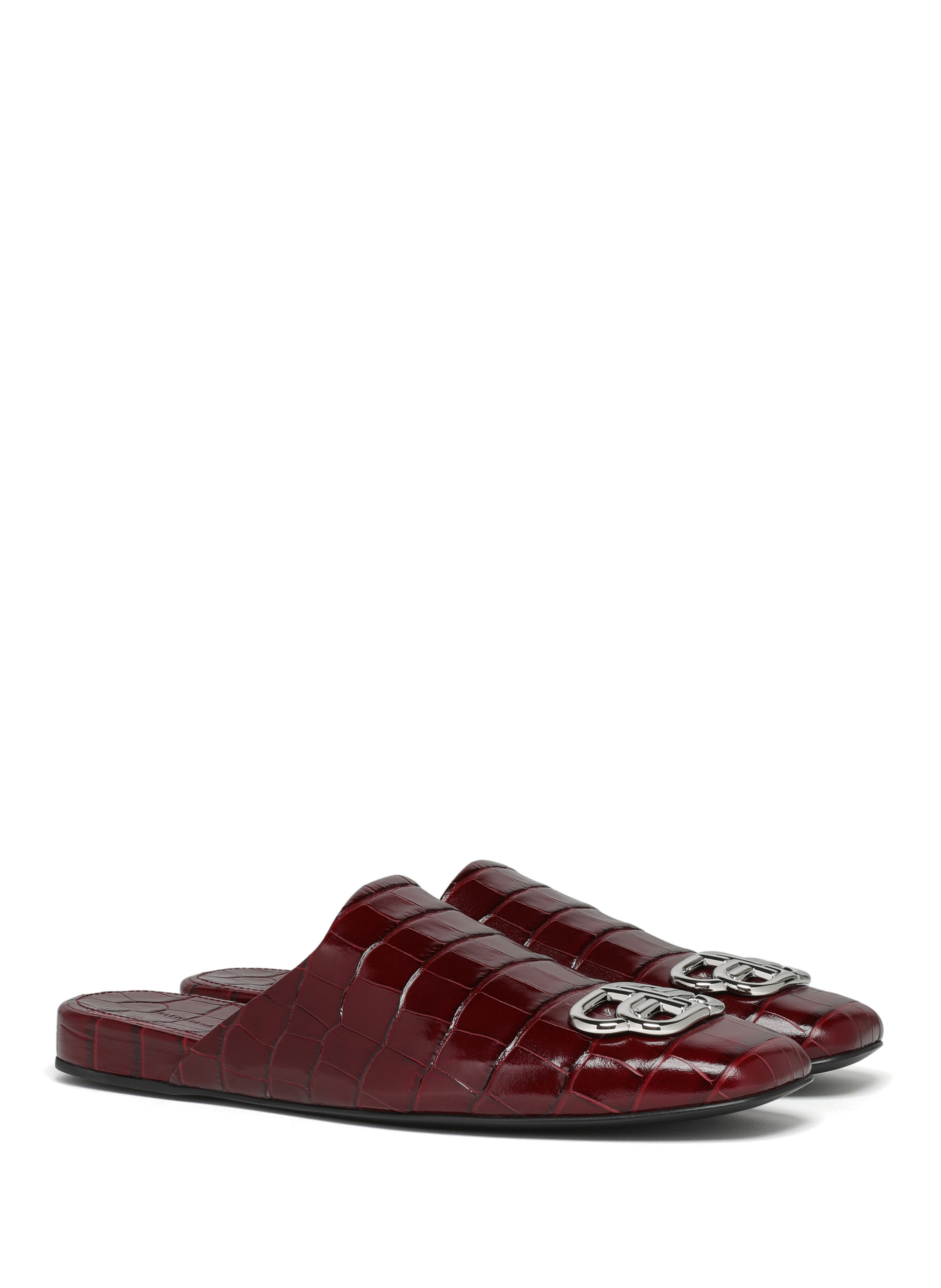 Mules BB cosy en cuir embossé crocodile