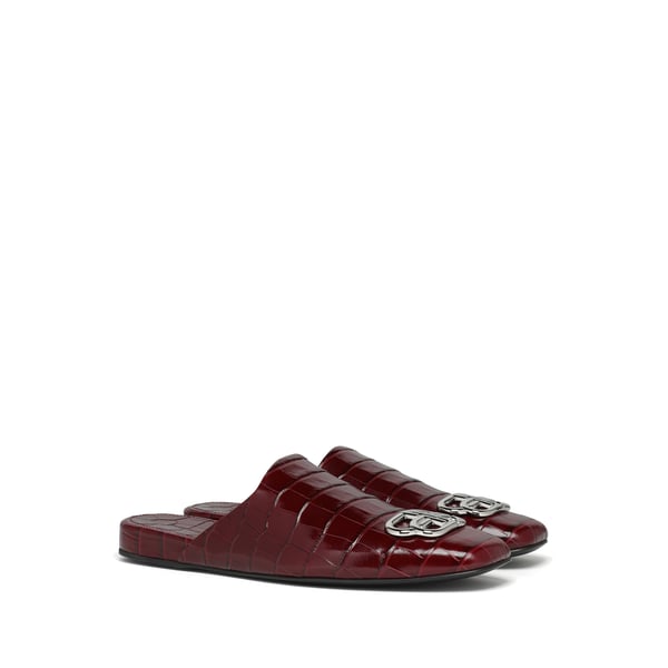 Mules BB cosy en cuir embossé crocodile