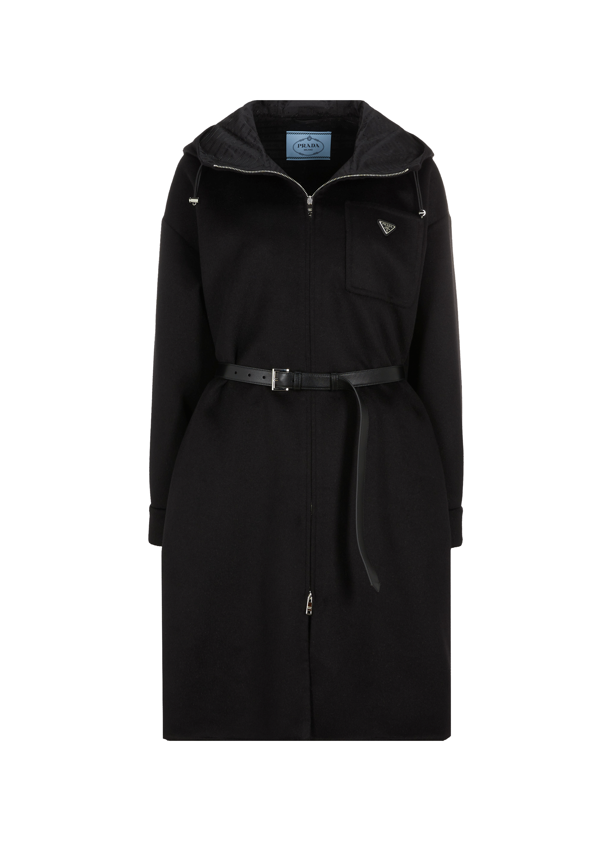 Manteau à capuche en cashgora