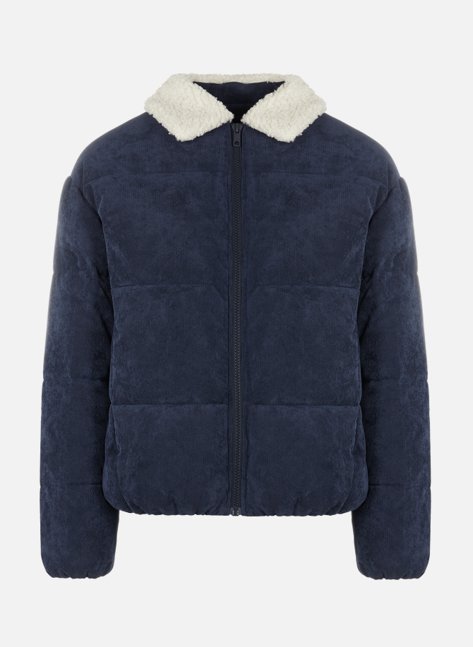 Corduroy and faux shearling down jacket ESPRIT