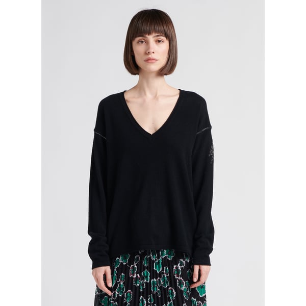 Pull col v en cachemire