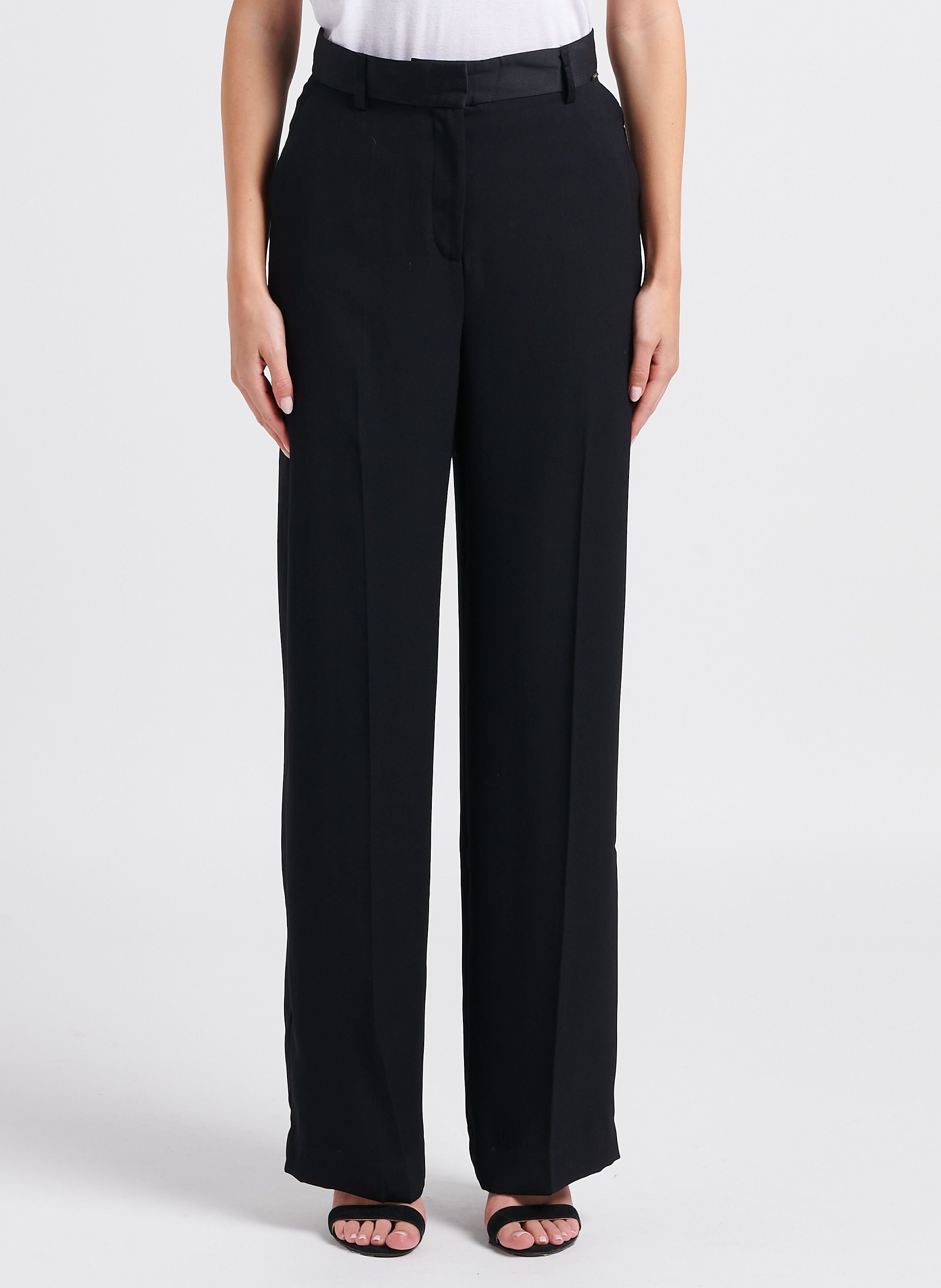 Pantalon large et fluide en crêpe