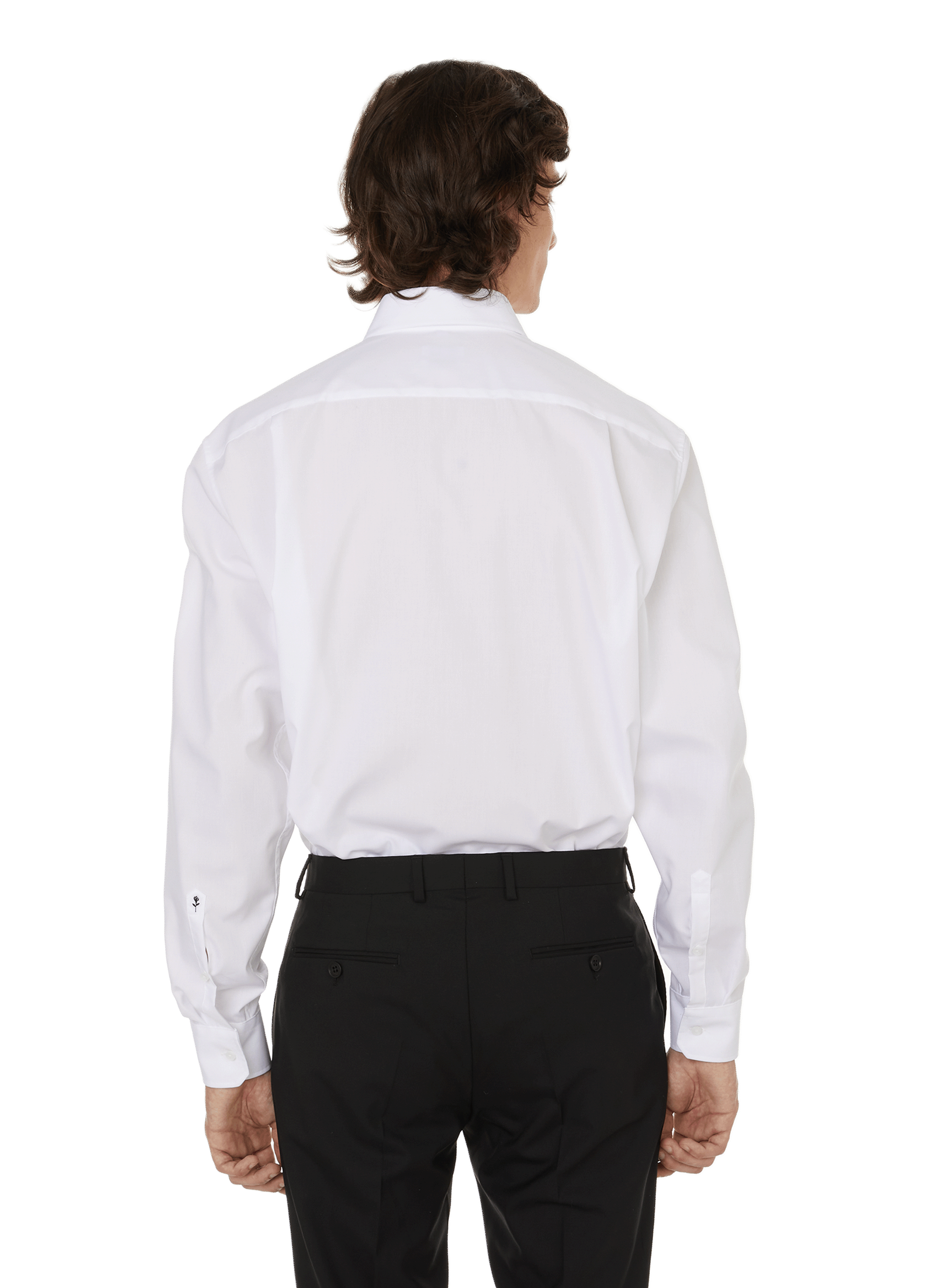 Button Down long-sleeve cotton Shirt SEIDENSTICKER White