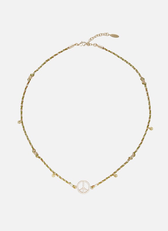 Collier avec pendentif en émail et cordon en coton bonzey Blanc by HIPANEMA HIPANEMA Collier avec pendentif en émail et cordon en coton bonzey Blanc