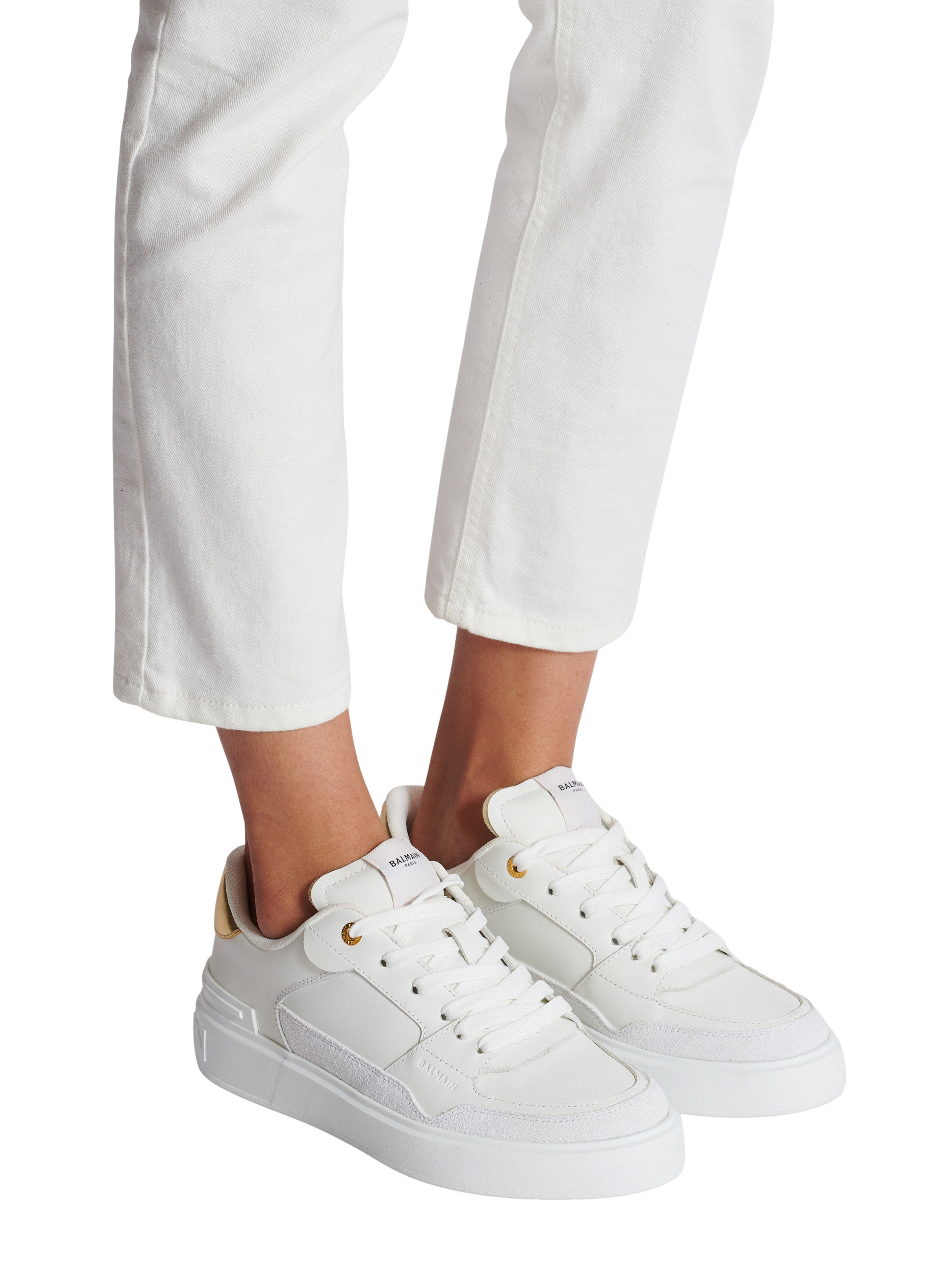 Baskets b-court flip en cuir de veau BALMAIN Blanc