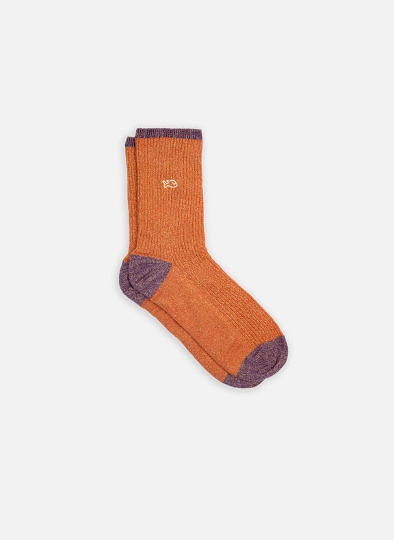 Chaussettes en coton peigné vintage Orange by BILLYBELT BILLYBELT Chaussettes en coton peigné vintage Orange