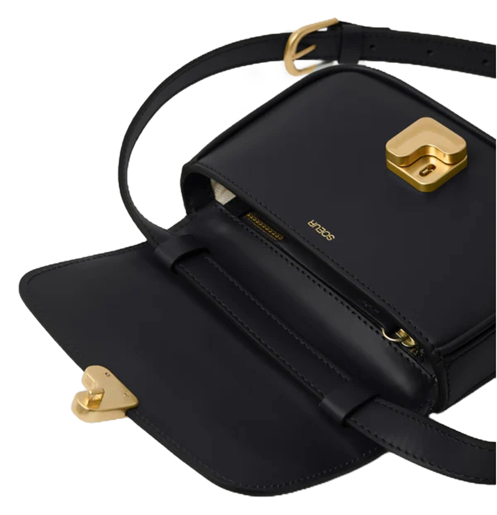 Sac bandoulière en cuir bell SOEUR Noir