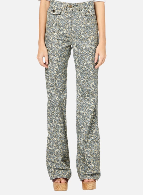 Jean flare en velours à fleurs lianna Bleu by GERARD DAREL GERARD DAREL Jean flare en velours à fleurs lianna Bleu