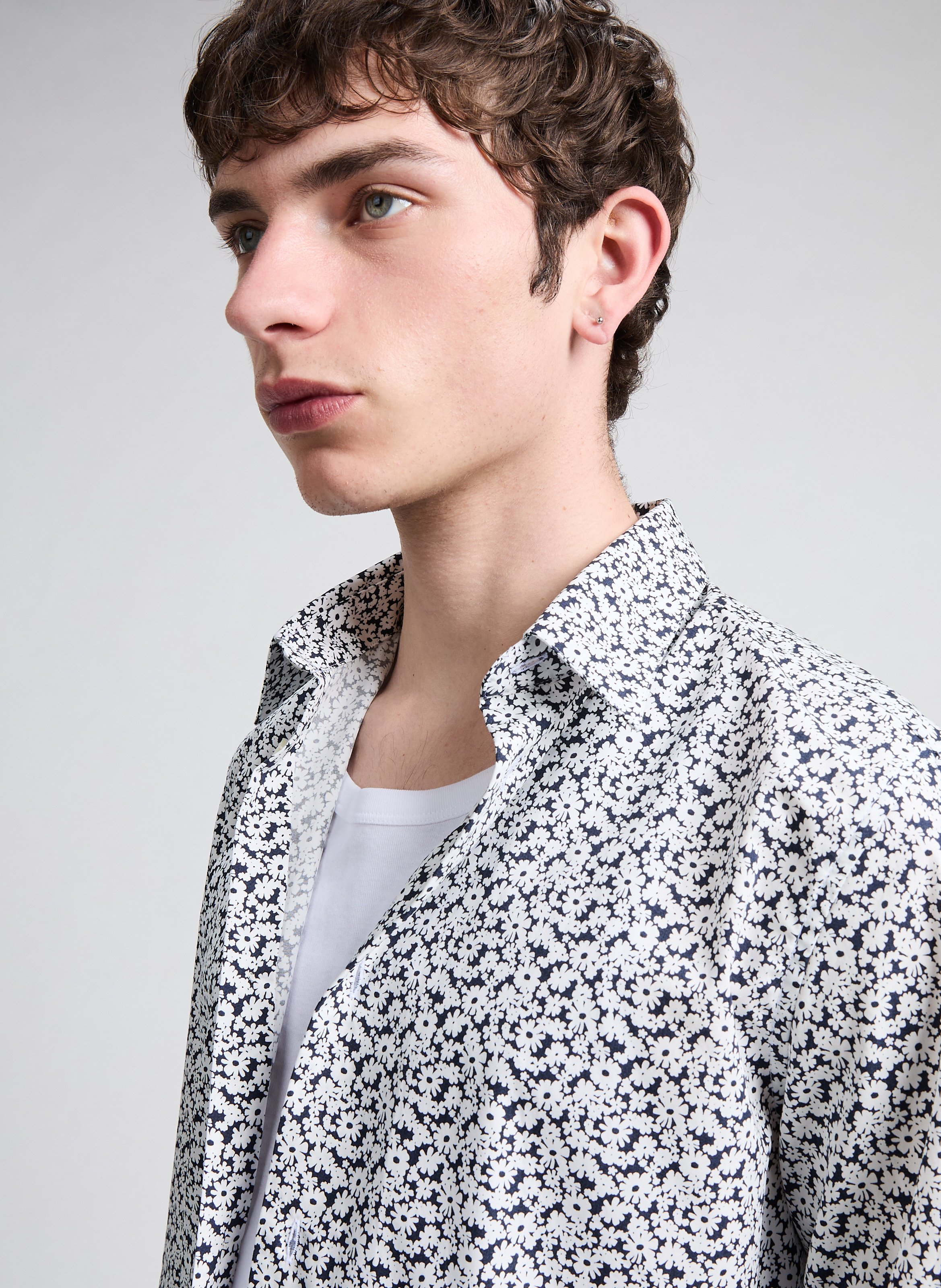 Cotton patterned shirt Blue