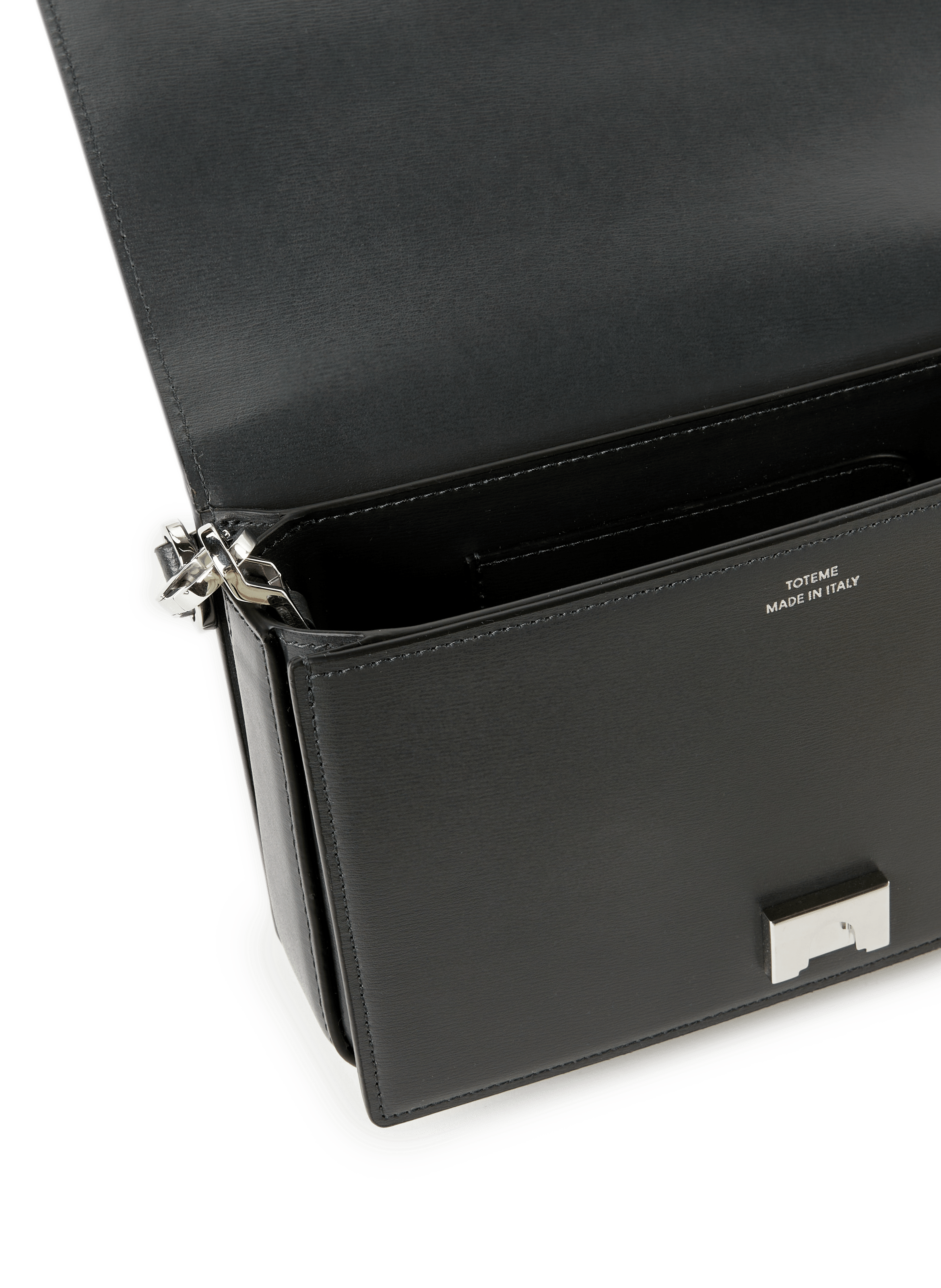 Leather T-Flap Handbag TOTEME Grey