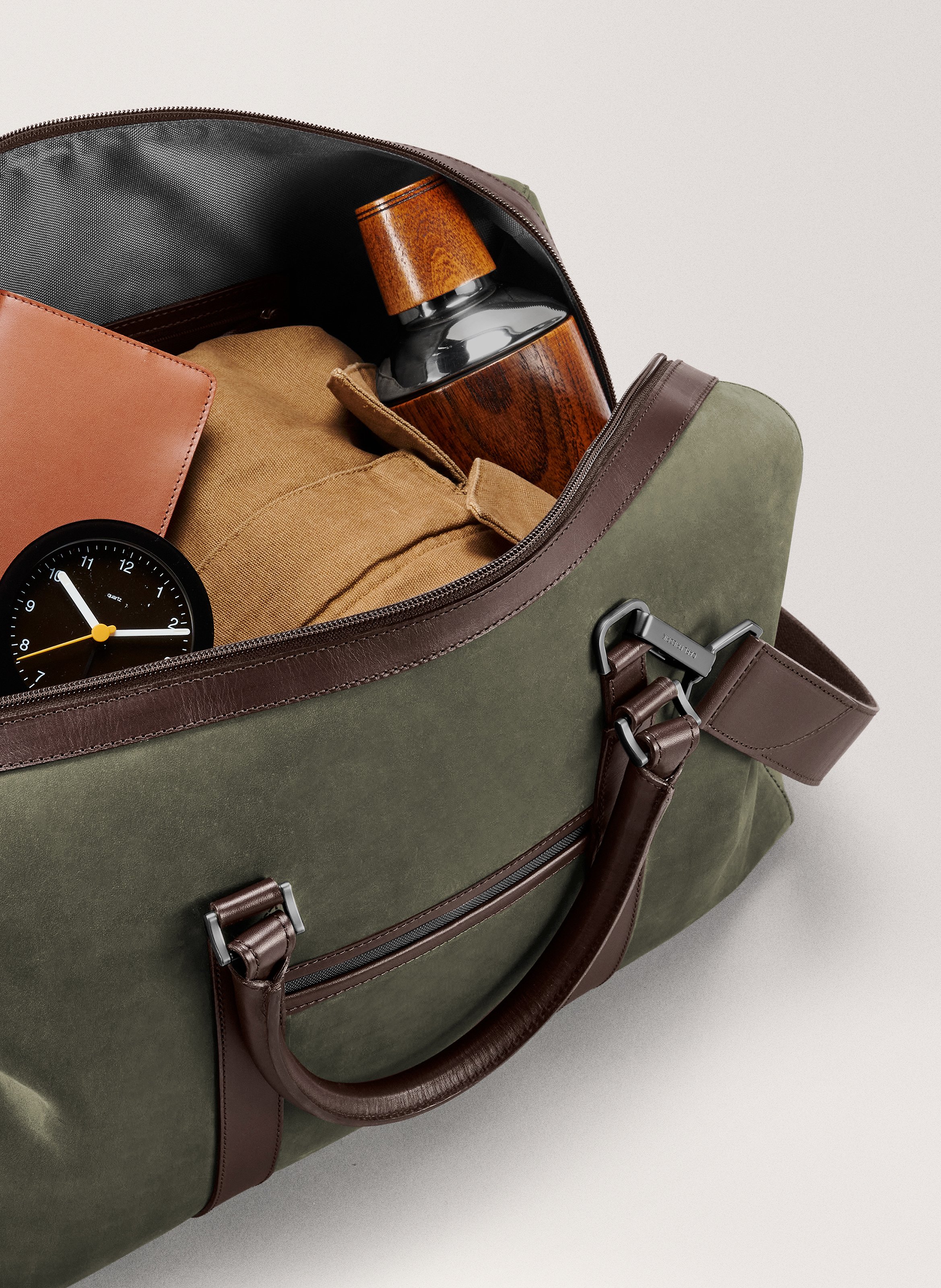 Sac de week-end 'compact weekender' en cuir nubuck CARL FRIEDRIK Vert