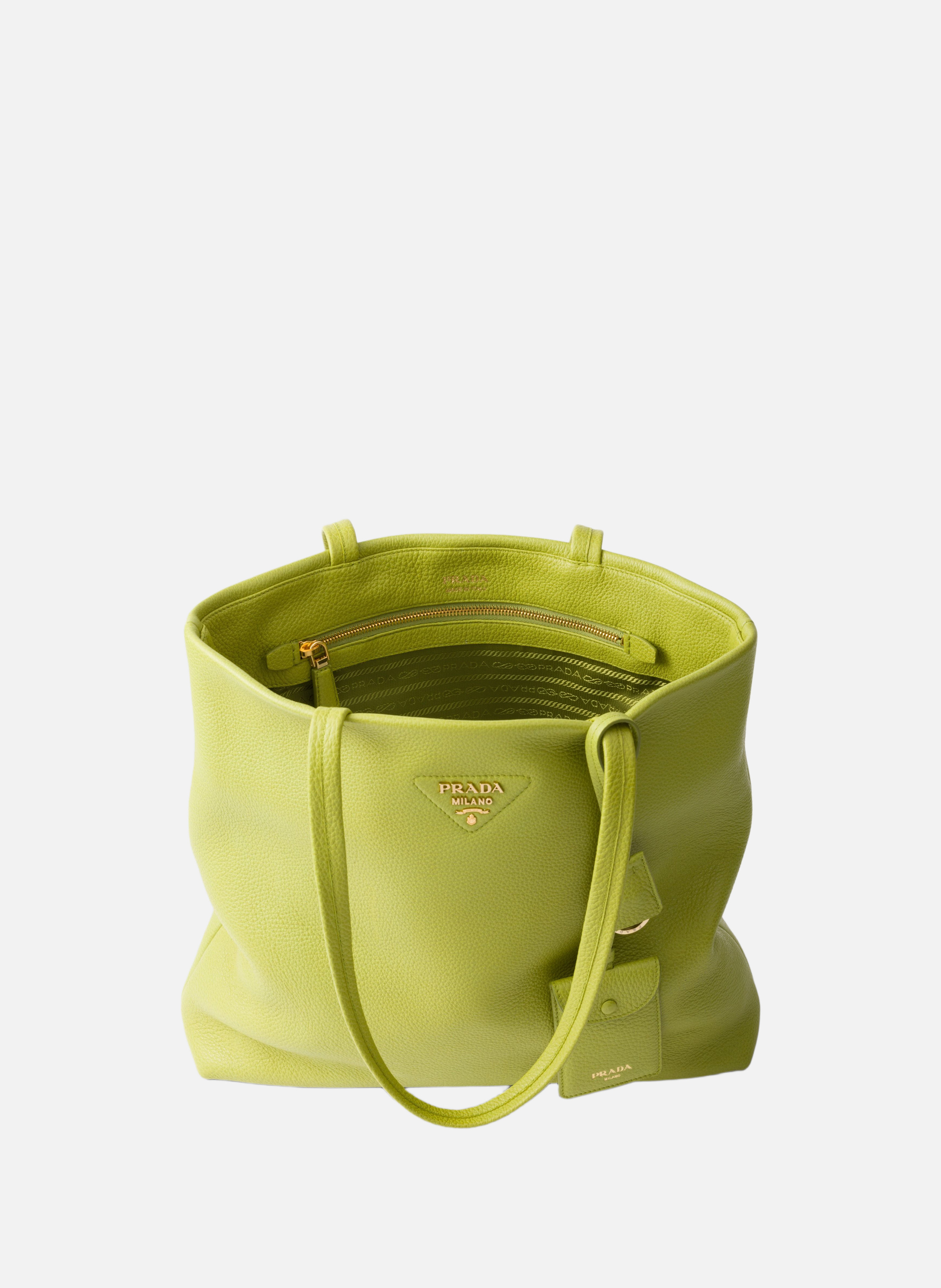 Grand cabas en cuir PRADA Vert