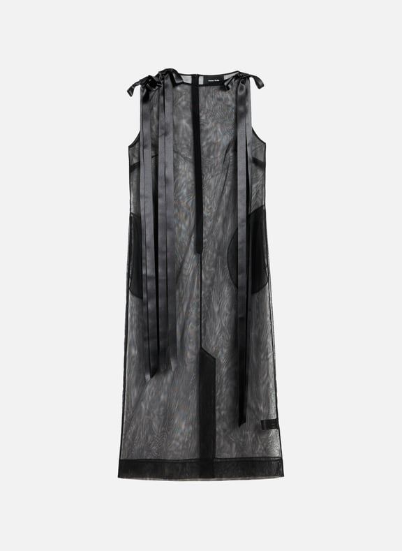 Dress with transparent ribbon bows Black by SIMONE ROCHA SIMONE ROCHA Dress with transparent ribbon bows Black