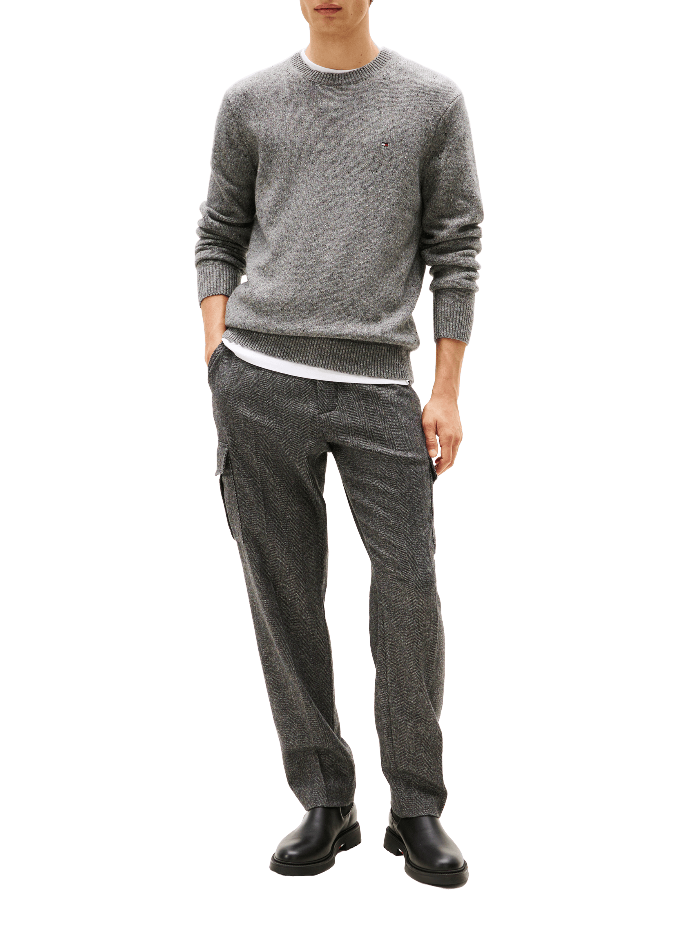 Wool-blend round-neck jumper TOMMY HILFIGER Grey