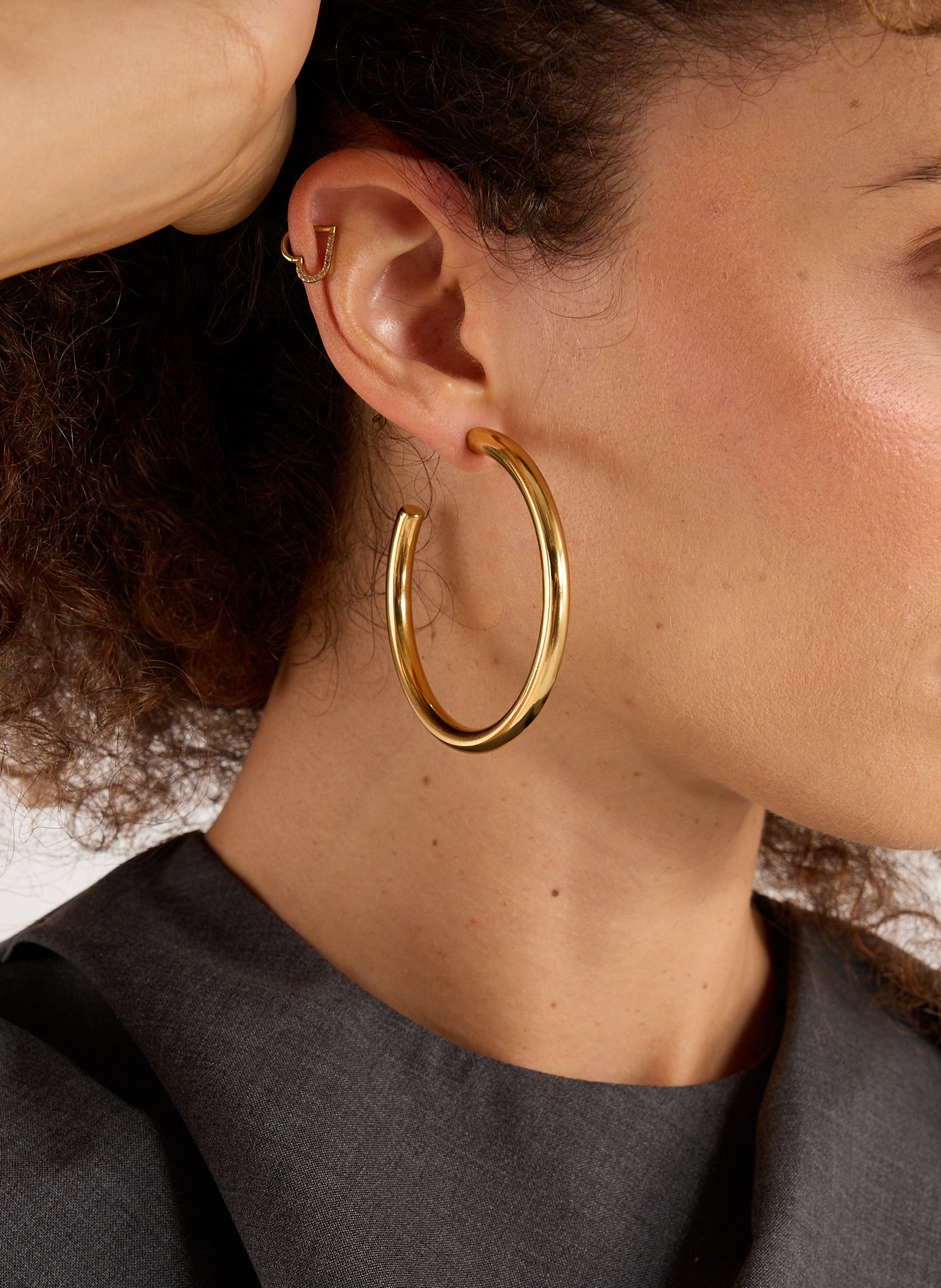 Boucles d&#039;oreille Créoles AU PRINTEMPS PARIS Doré