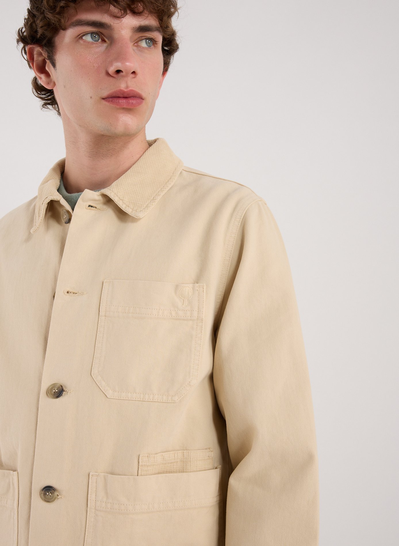 Lightweight classic collar cotton jacket FAGUO Beige