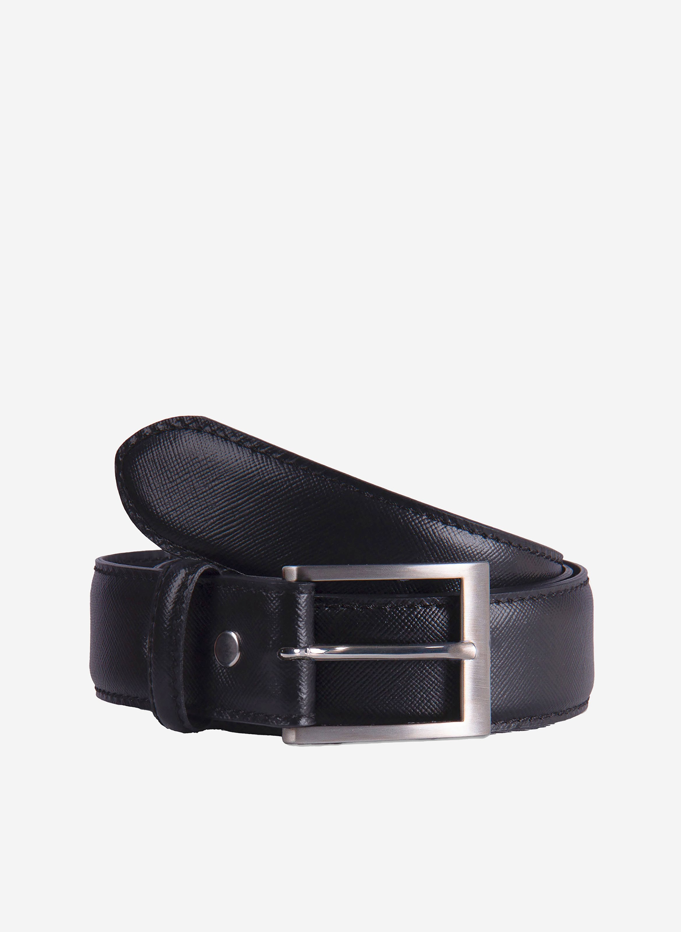 JULES & JENN Ceinture classique cuir gravé Noir