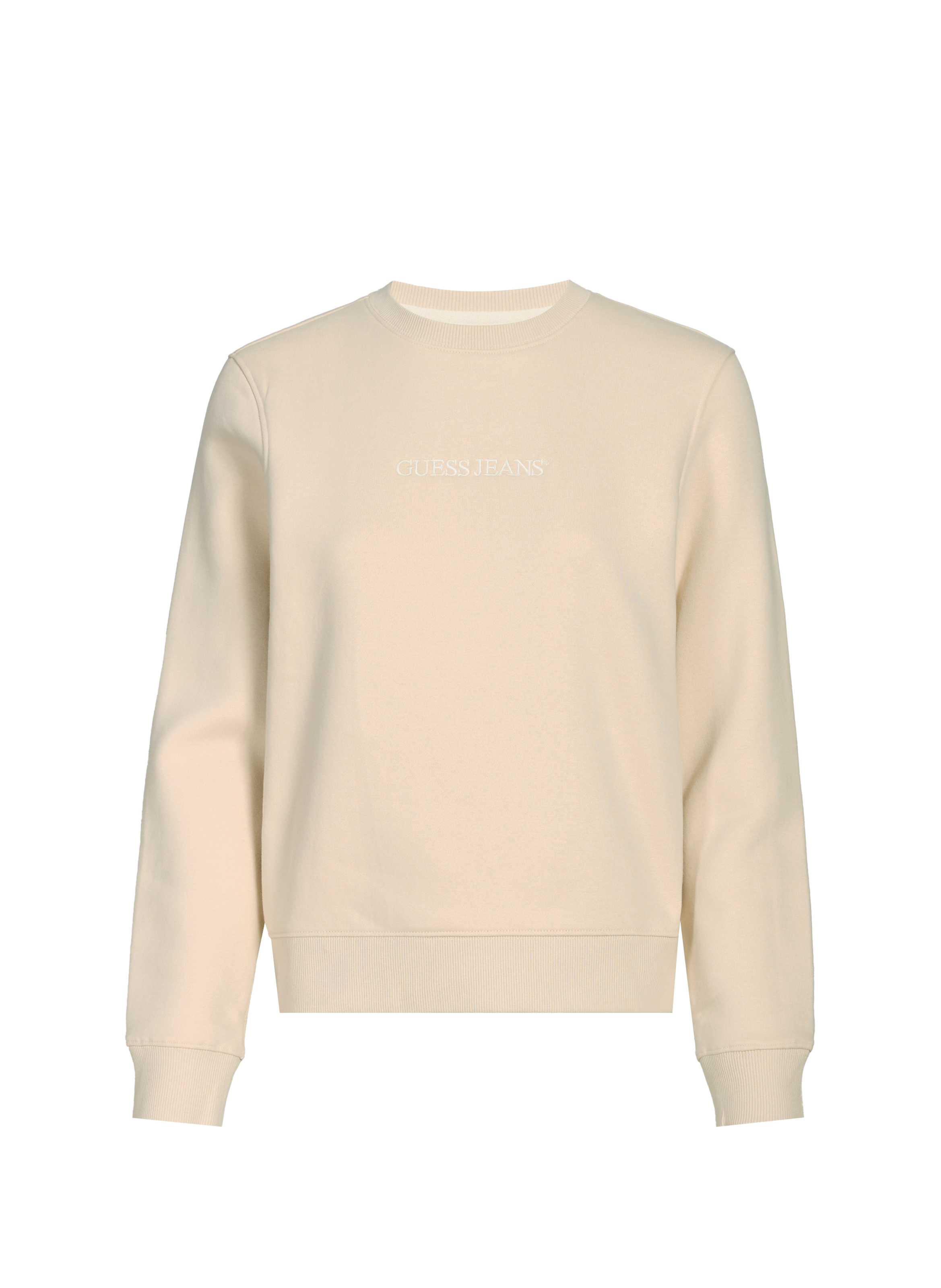 Sweatshirt col rond en coton mélangé GUESS Beige