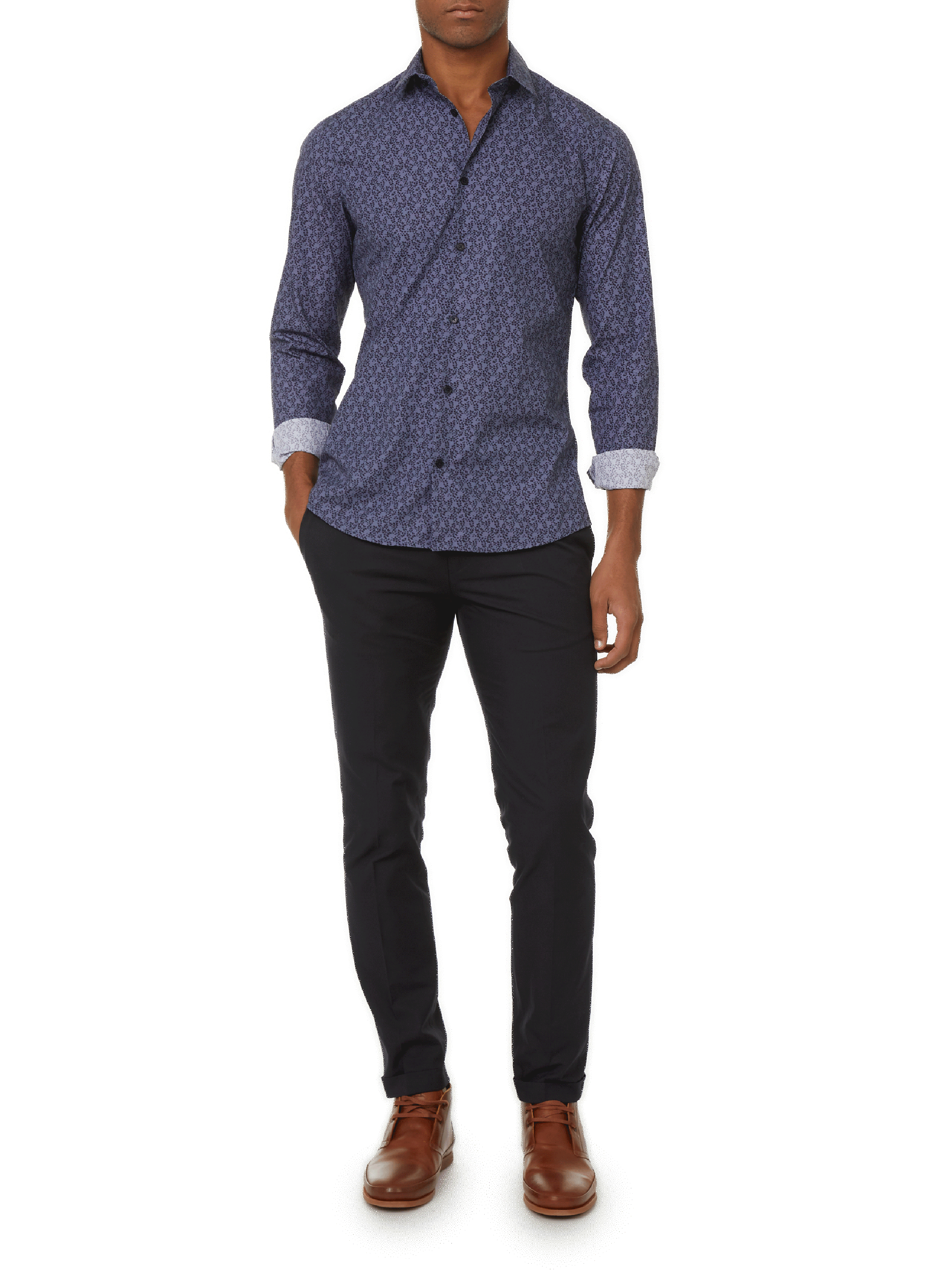 Cotton patterned shirt AU PRINTEMPS PARIS Blue