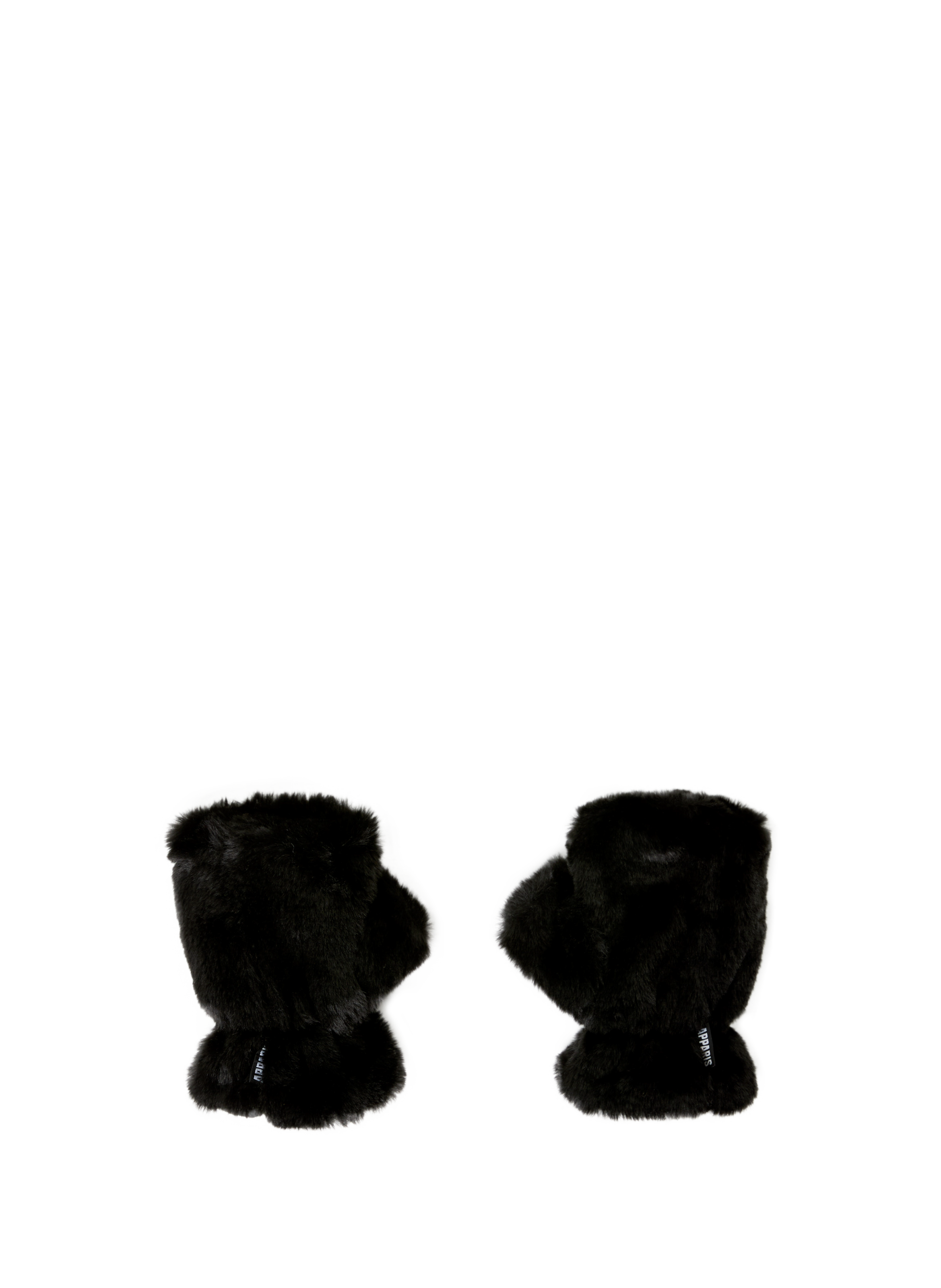 APPARIS Gants en fausse fourrure Noir
