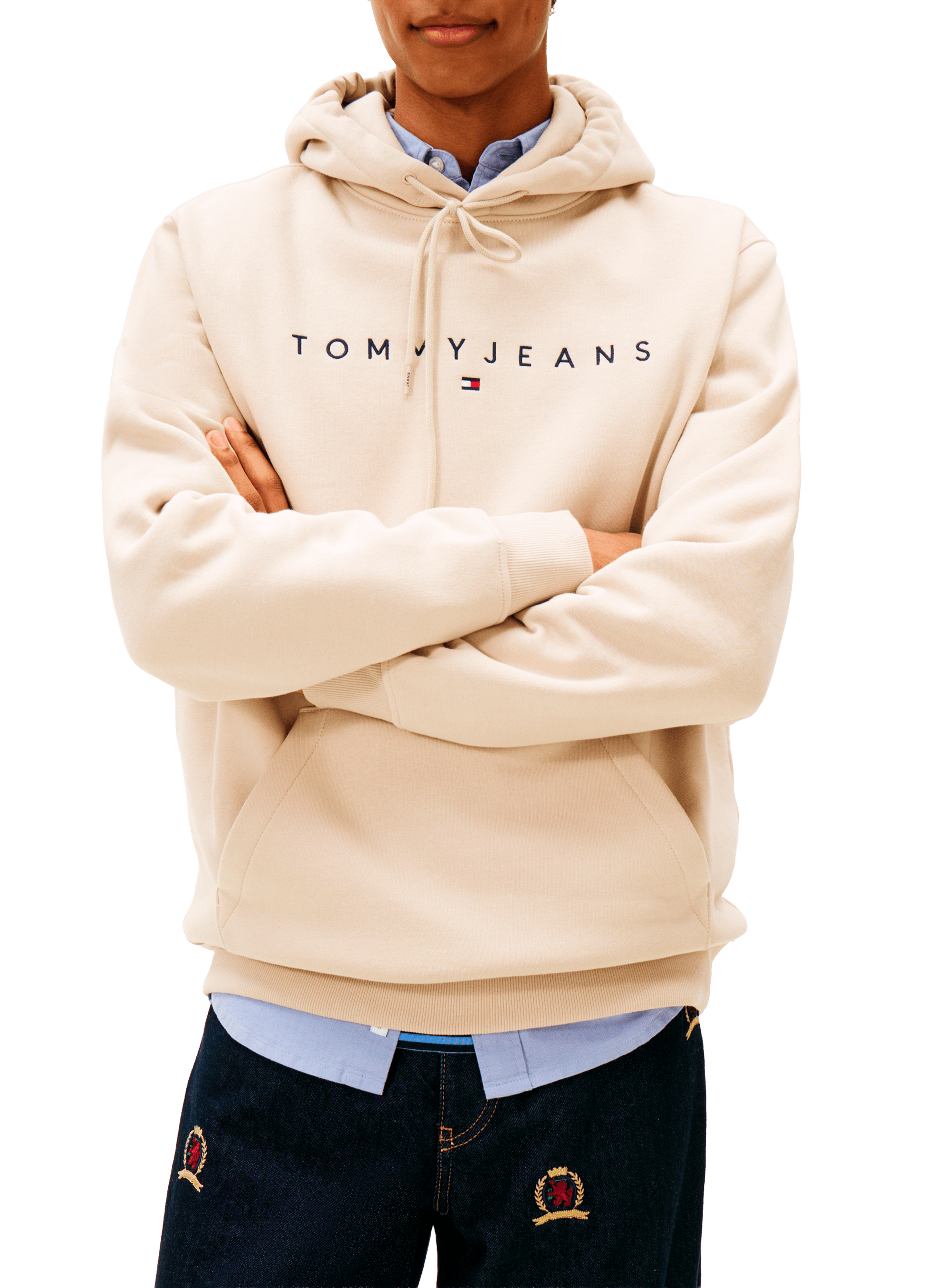 Hoodie with embroidered logo TOMMY HILFIGER Beige