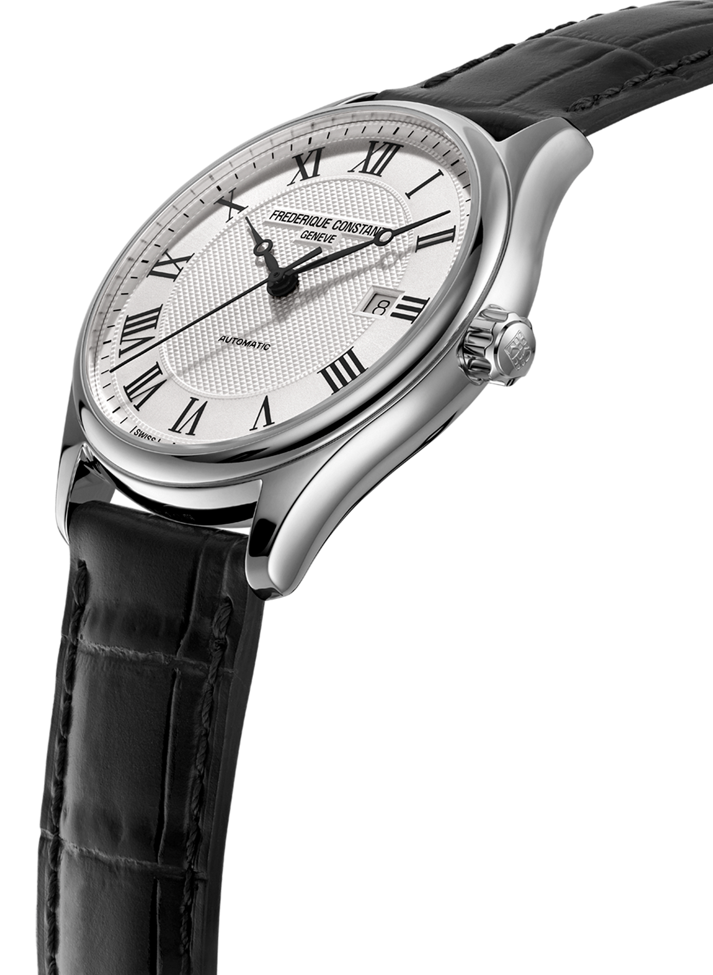 Montre quartz Classics Chronograph triple calendar en cuir FREDERIQUE CONSTANT Noir