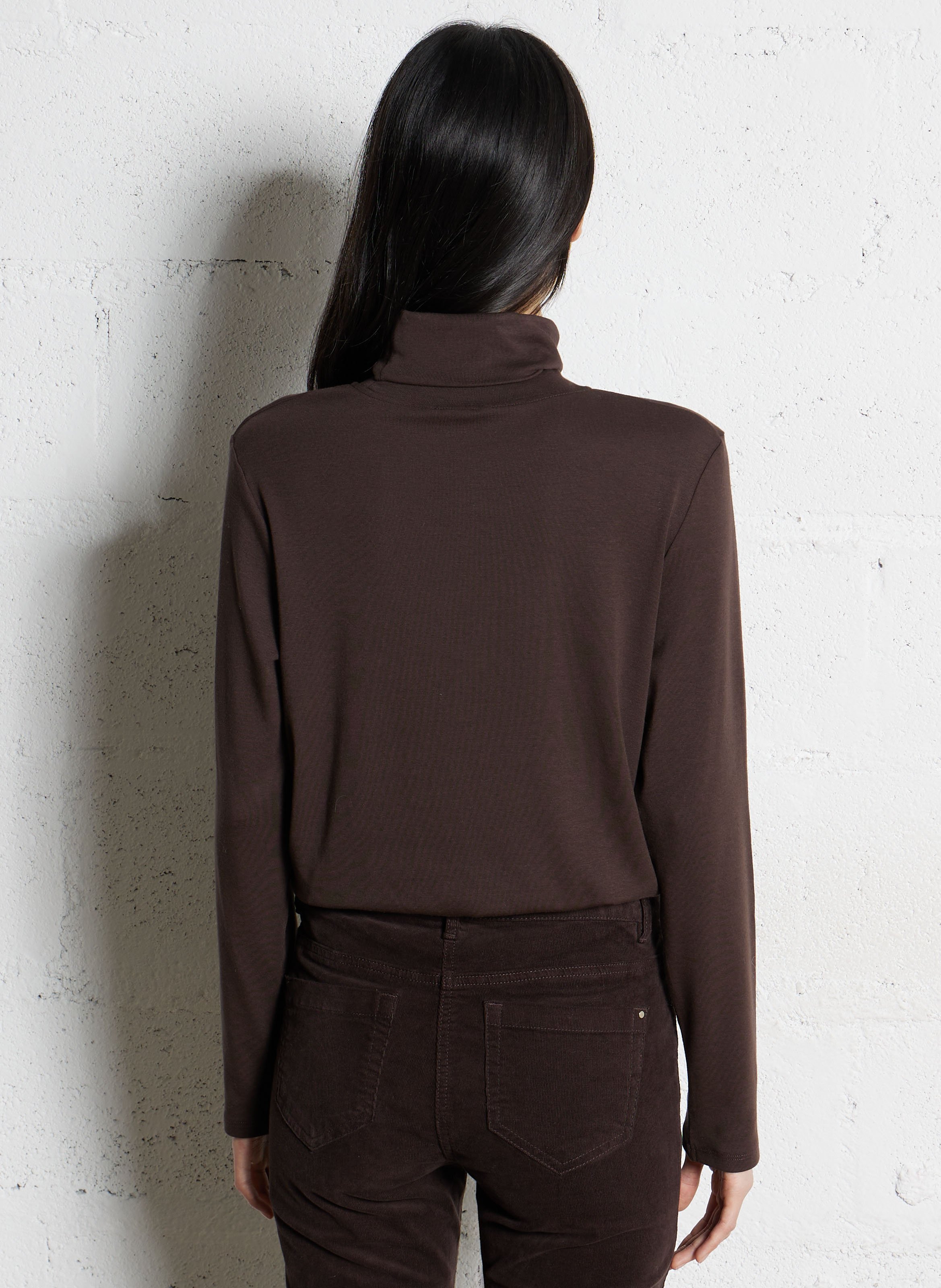 Tee-shirt droit col roulé ferguie MAISON 123 Marron