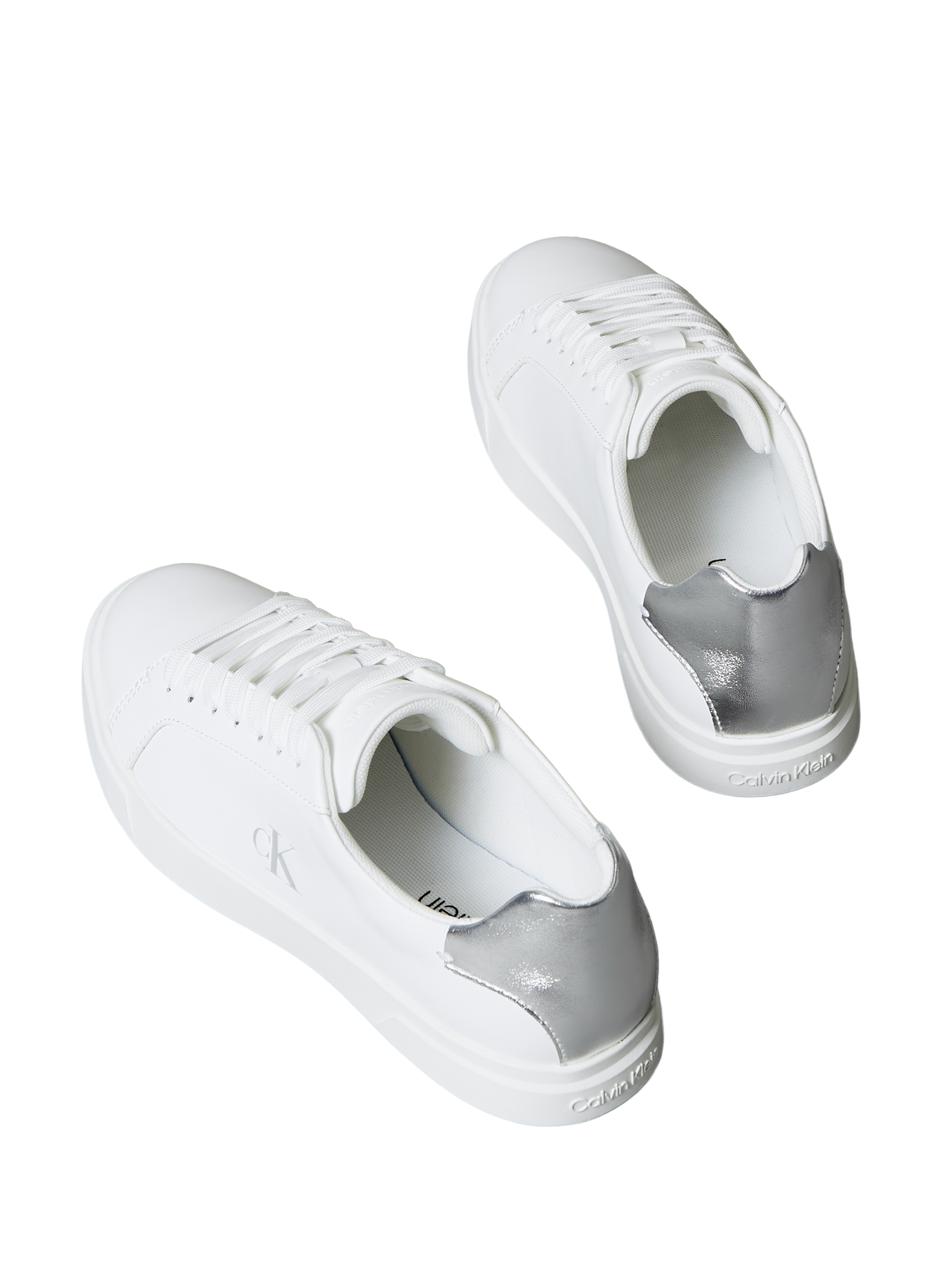 Basket en cuir lisse CALVIN KLEIN Blanc