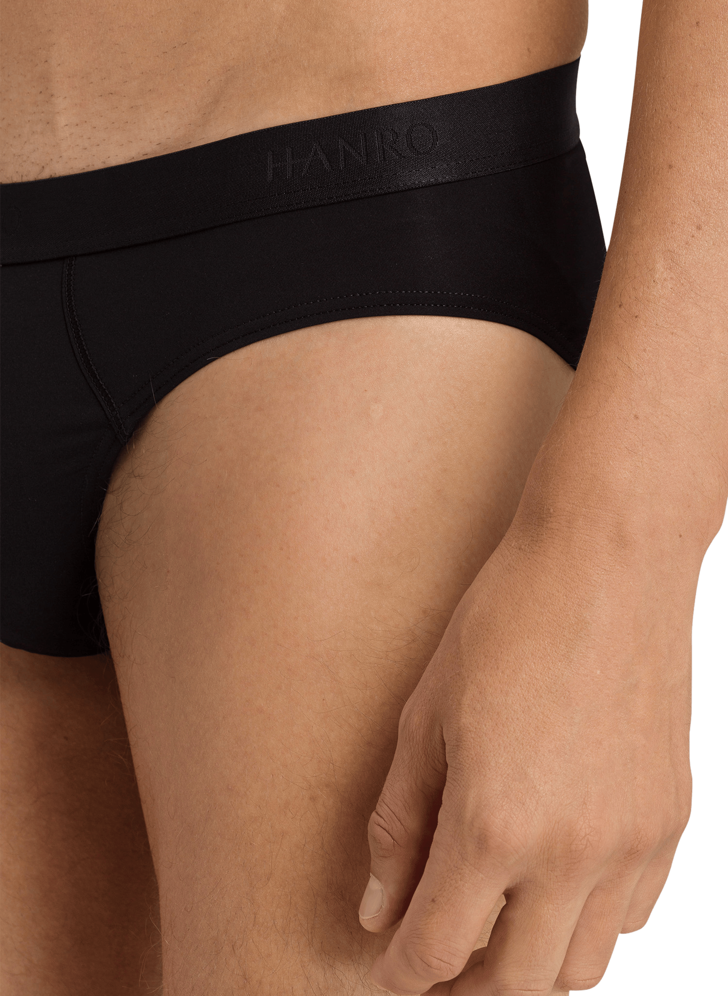 Plain polyamide briefs HANRO Black
