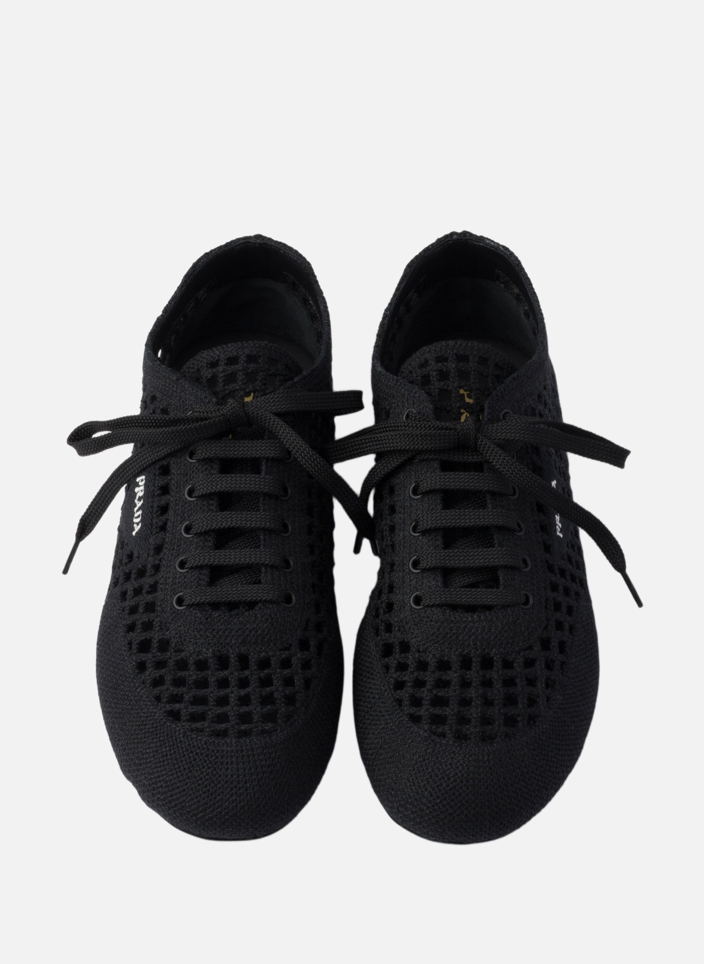 Baskets en crochet à lacets PRADA Noir