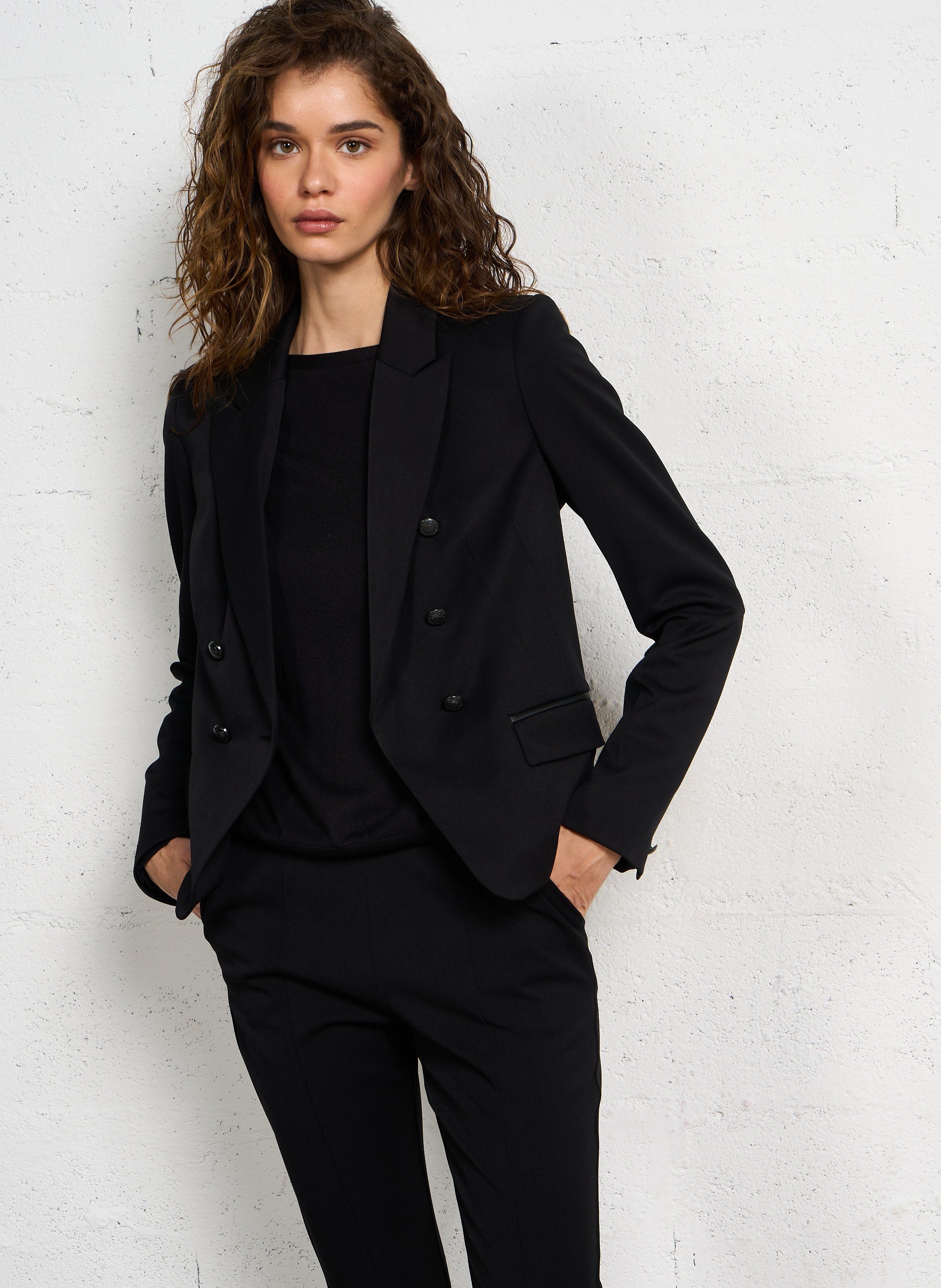 Veste croisée double boutonnage IKKS Noir